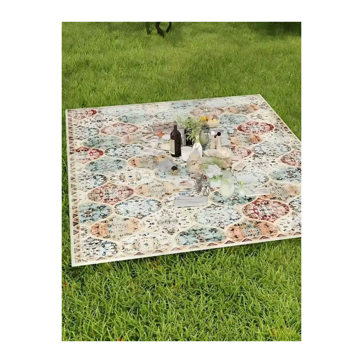 VIKAMA Böhmischer Outdoor-Teppich in Bunt, Geometrisches Design, Rechteckig, Maschinenwaschbar und Feuchtigkeitsbeständig - Bild 6