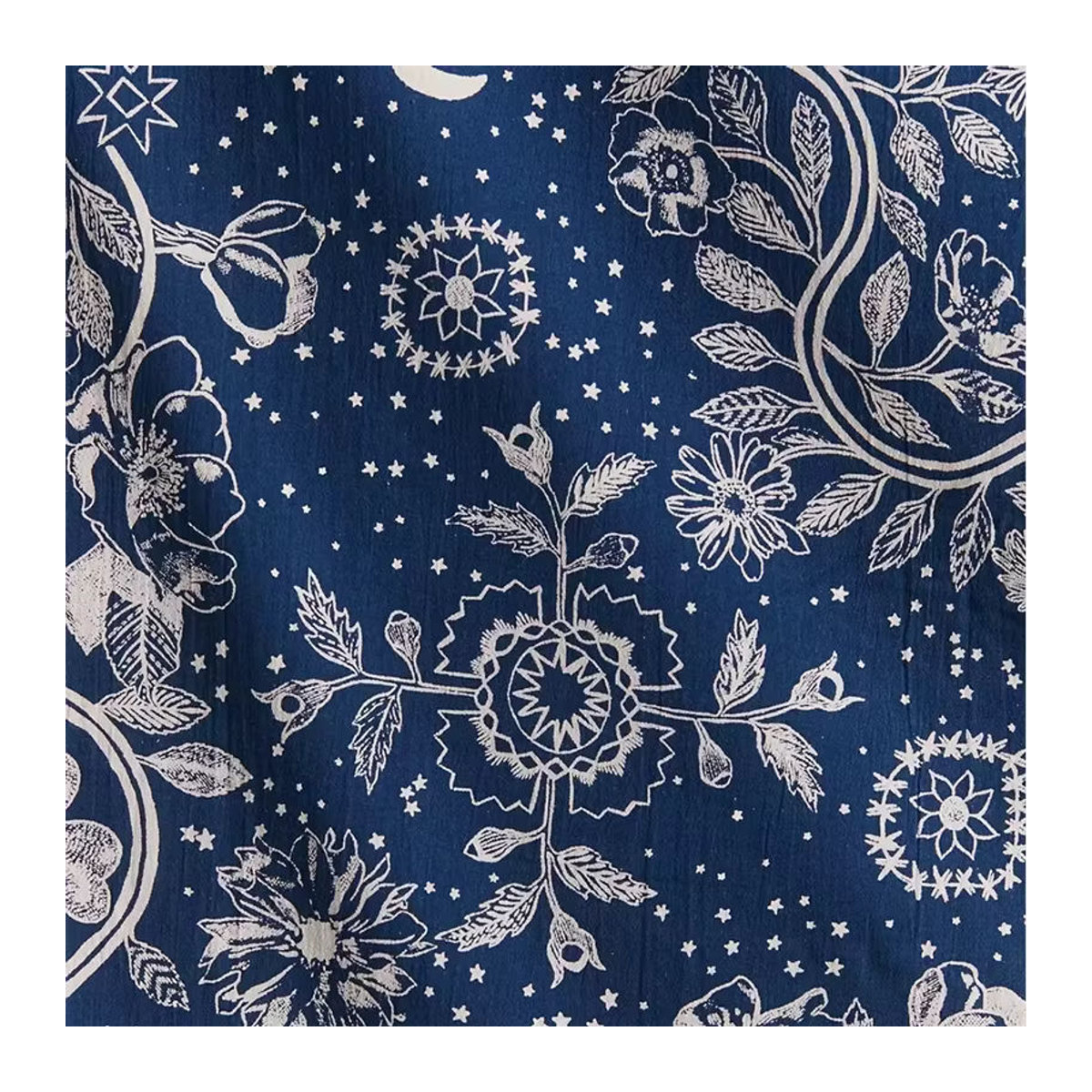 VIKAMA Böhmischer Wandteppich in Blau mit Mandala- und Sternen-Print, rechteckige Textil-Wanddekoration, B/H: 60 x 40 cm - Bild 3