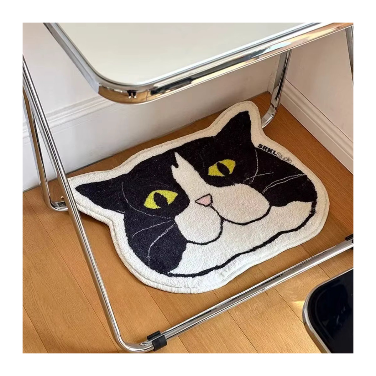 VIKAMA Cartoon Big Head Katze Fußmatte wasserdicht und antifouling für Eingang, Wohnzimmer oder Schlafzimmer, mehrfarbig - Bild 2