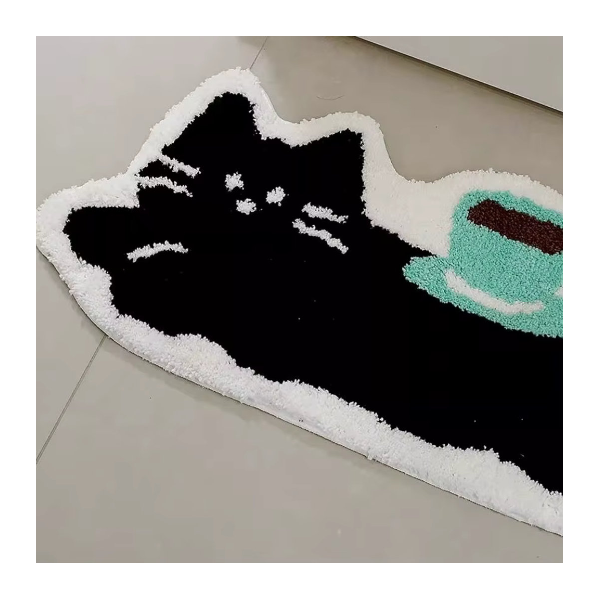 VIKAMA Cartoon-Bodenmatte mit schwarzer Katze, wasserdicht und schmutzabweisend, ideal für Eingangsbereich, Wohnzimmer oder Badezimmer - Bild 4