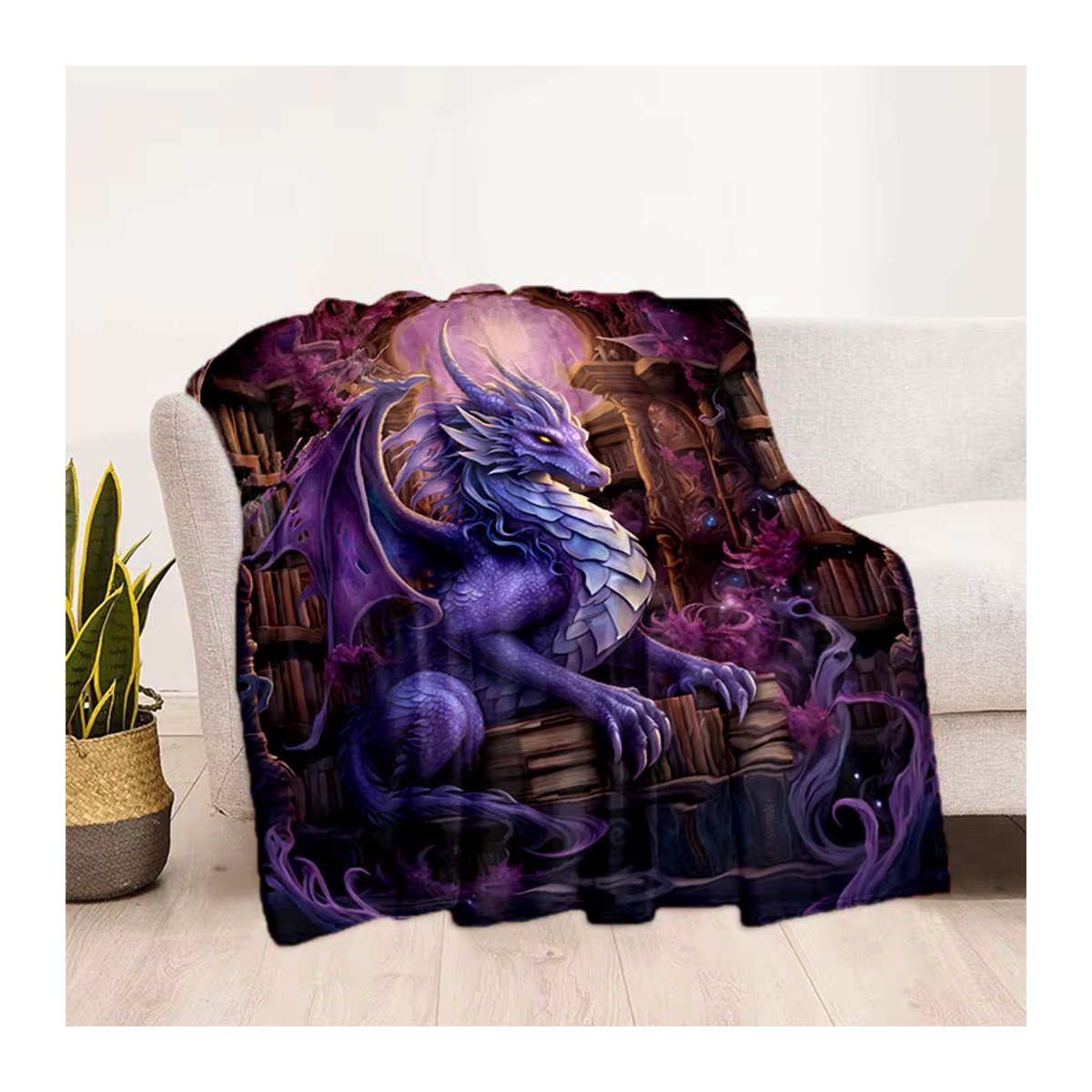 VIKAMA Dekorative Decke mit Fantasy Purple Dragon Graffiti-Design in Lila - Bild 3