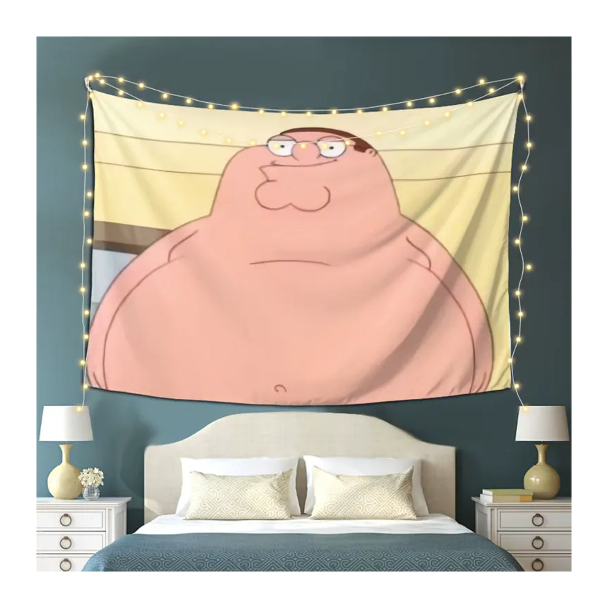 VIKAMA Family Guy Peter Griffin Wandteppich, mehrfarbiger Textil-Wandbehang mit Cartoon-Charakter für deine Schlafzimmerdekoration - Bild 2