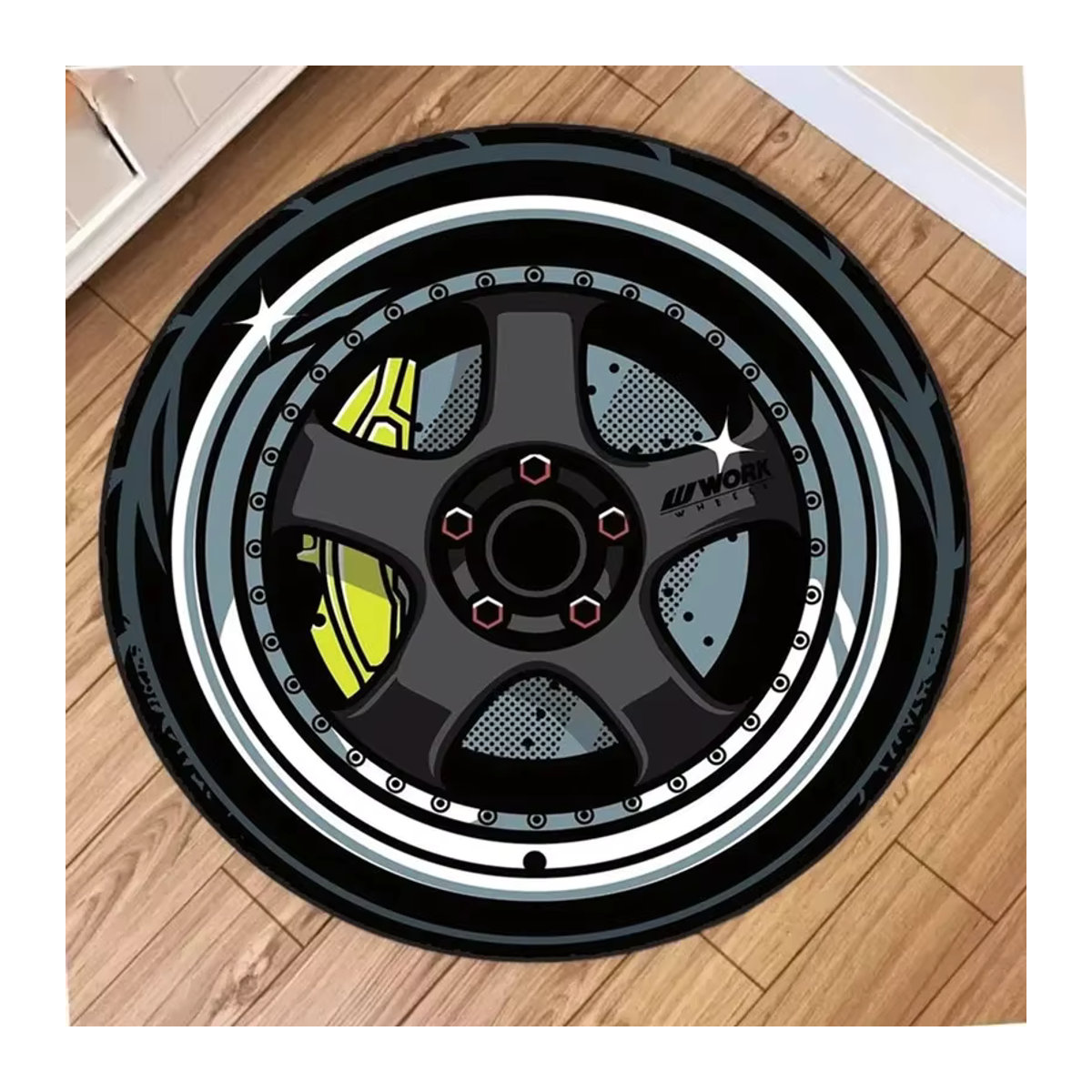 VIKAMA Fashion Contour runder Teppich mit bedrucktem Design und rutschfester Rückseite, mehrfarbig - Bild 1
