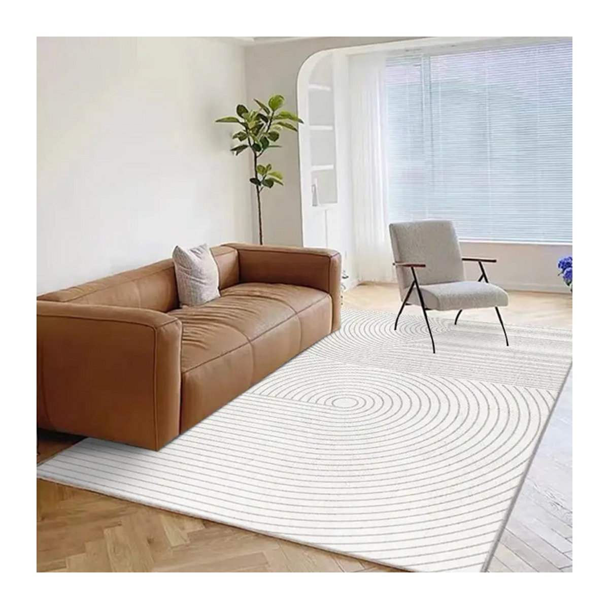 VIKAMA Flanell-Teppich in Weiß, rutschfeste und schmutzabweisende Bodenmatte für Wohnzimmer und Schlafzimmer - Bild 1