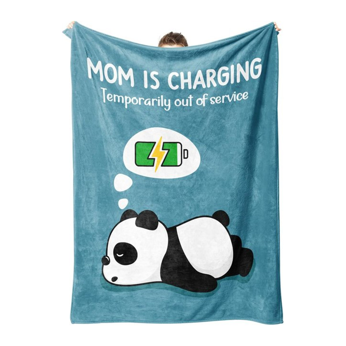 VIKAMA Fleece-Decke Mama ist eine Ladedecke in Blau als weiches Geschenk für neue Mütter - Bild 1