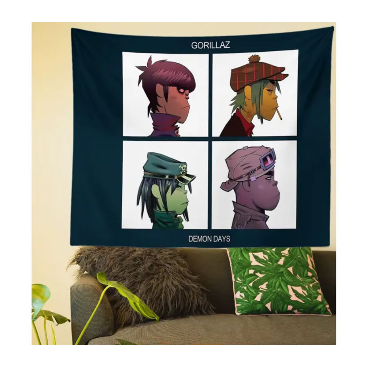 VIKAMA Gorillaz Demon Days Cartoon-Charakter Wandteppich aus Textil, mehrfarbig, B/H: 60 x 40 cm - Bild 3