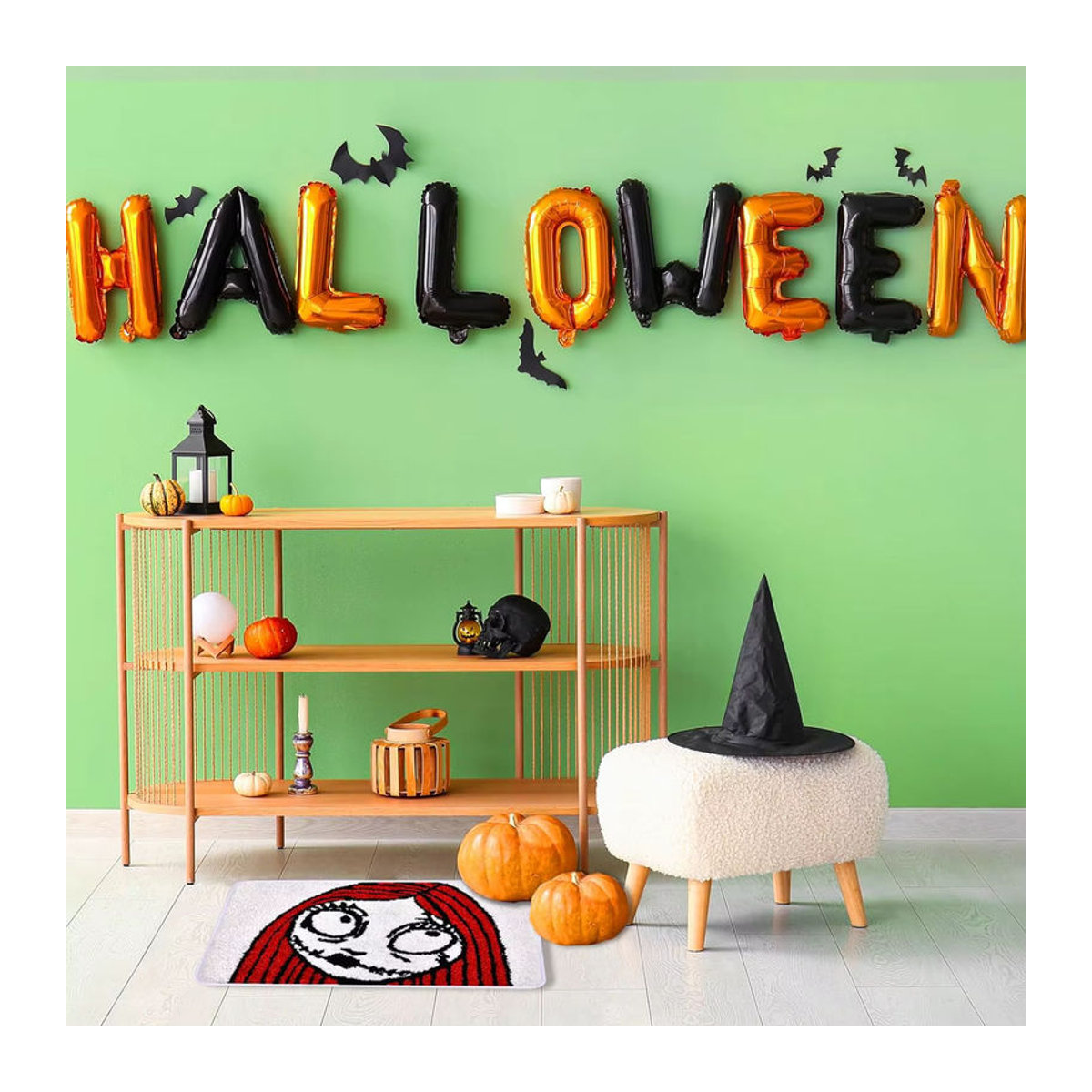 VIKAMA Halloween-Teppich aus Kunstkaschmir, mehrfarbig, rutschfest und saugfähig für Badezimmer und Wohnräume - Bild 5