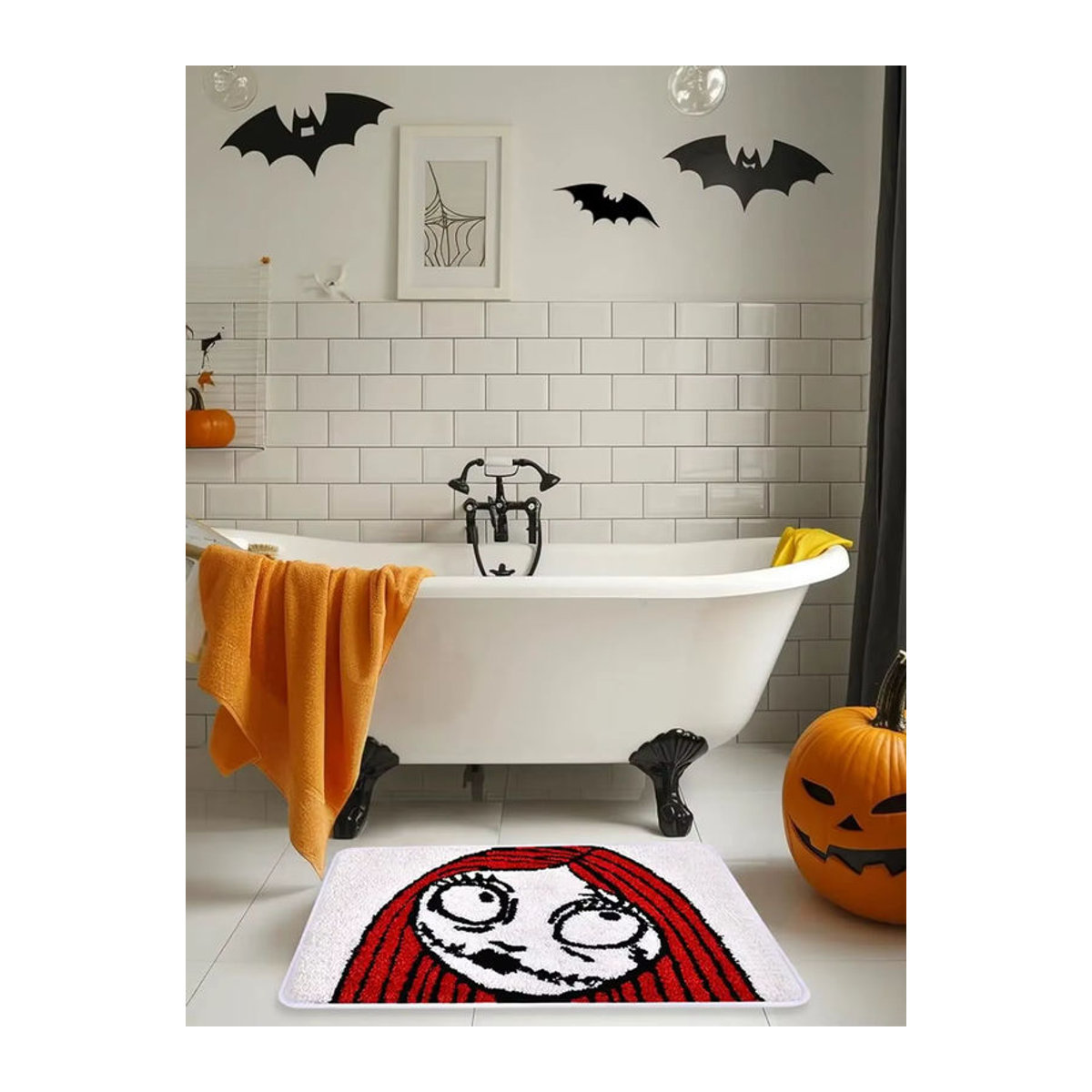 VIKAMA Halloween-Teppich aus Kunstkaschmir, mehrfarbig, rutschfest und saugfähig für Badezimmer und Wohnräume - Bild 6