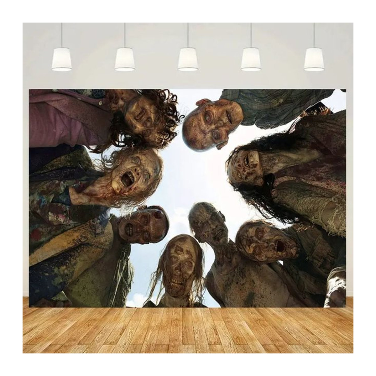 VIKAMA Halloween Zombie Stamm Hintergrundbanner mehrfarbig B: 60 cm, H: 60 cm, T: 40 cm - Bild 1