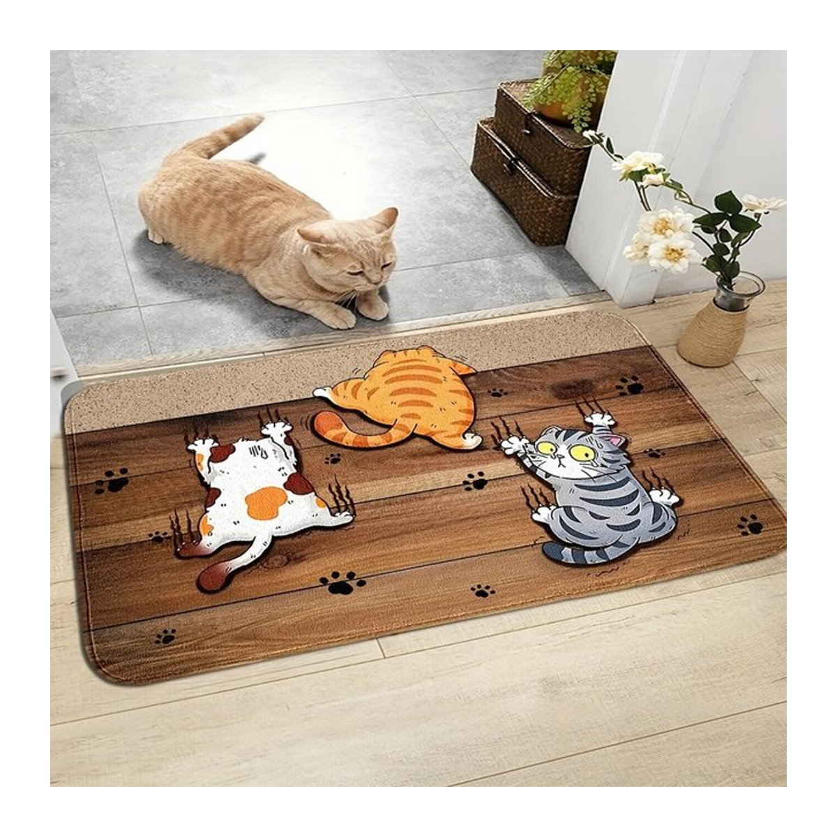 VIKAMA Haustierteppich als saugfähige und rutschfeste Bodenmatte für Katzen und Hunde, mehrfarbig - Bild 1