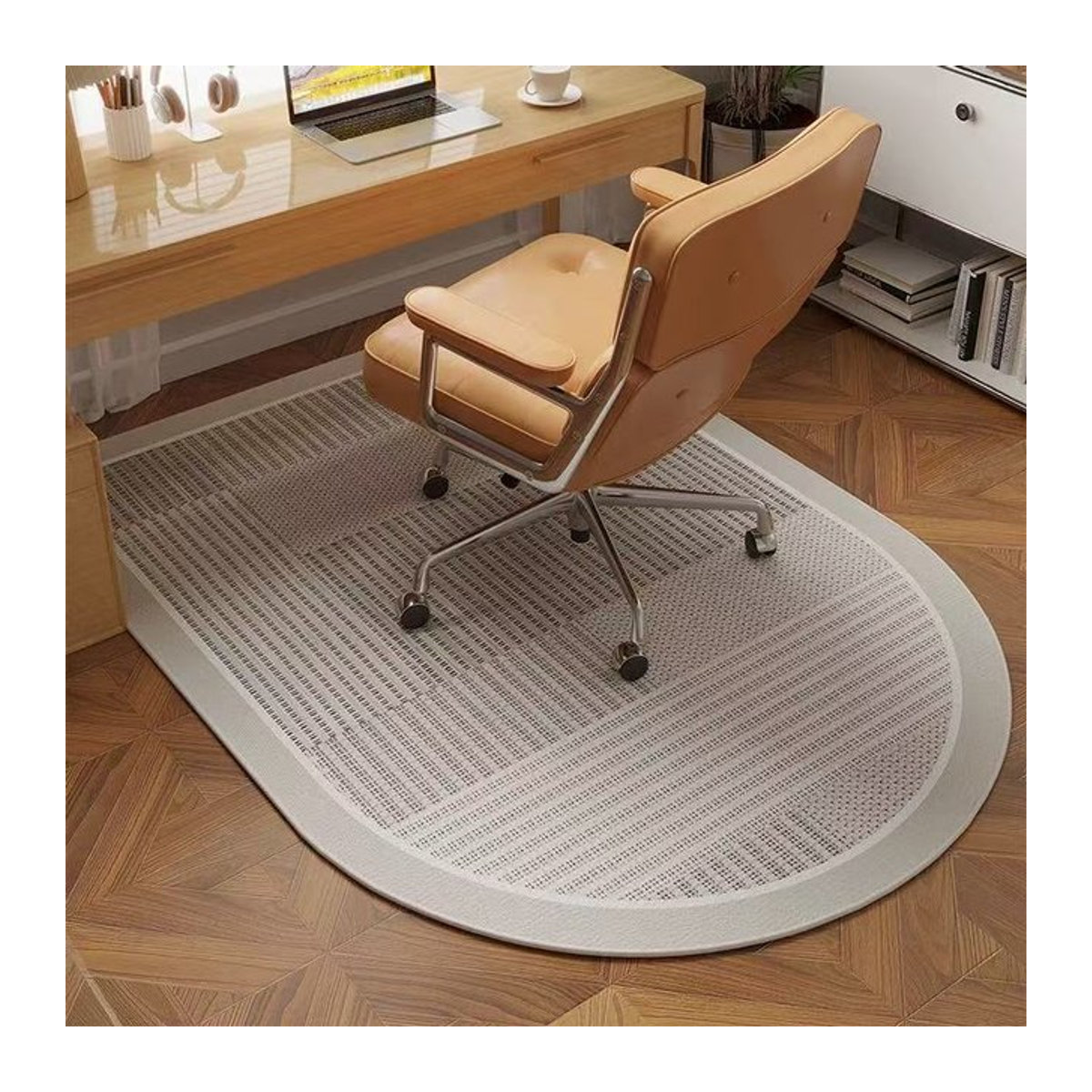 VIKAMA High-End-Teppich Grau als rutschfeste und verschleißfeste Bodenmatte für Schlafzimmer, Arbeitszimmer oder unter den Schreibtischstuhl - Bild 1