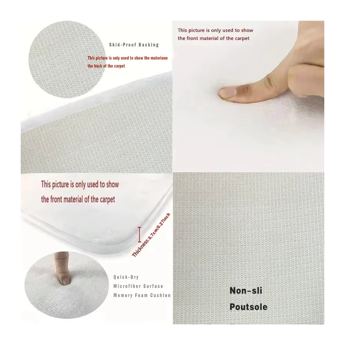 VIKAMA High-End-Teppich Grau als rutschfeste und verschleißfeste Bodenmatte für Schlafzimmer, Arbeitszimmer oder unter den Schreibtischstuhl - Bild 3