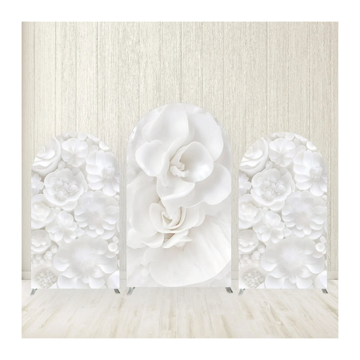 VIKAMA Hochzeitsbogen-Hintergrund mit weißer Orchidee in modernem floralem Design für Hochzeit und Geburtstag - Bild 1