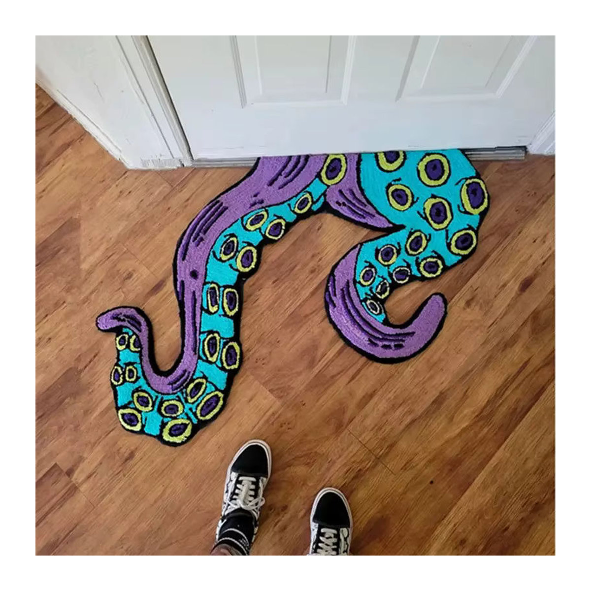 VIKAMA Home Anti-Rutsch-Fußmatte mit Octopus-Design, mehrfarbig, tufted Bodenmatte für Wohnzimmer, Schlafzimmer, Badezimmer oder Küche - Bild 2