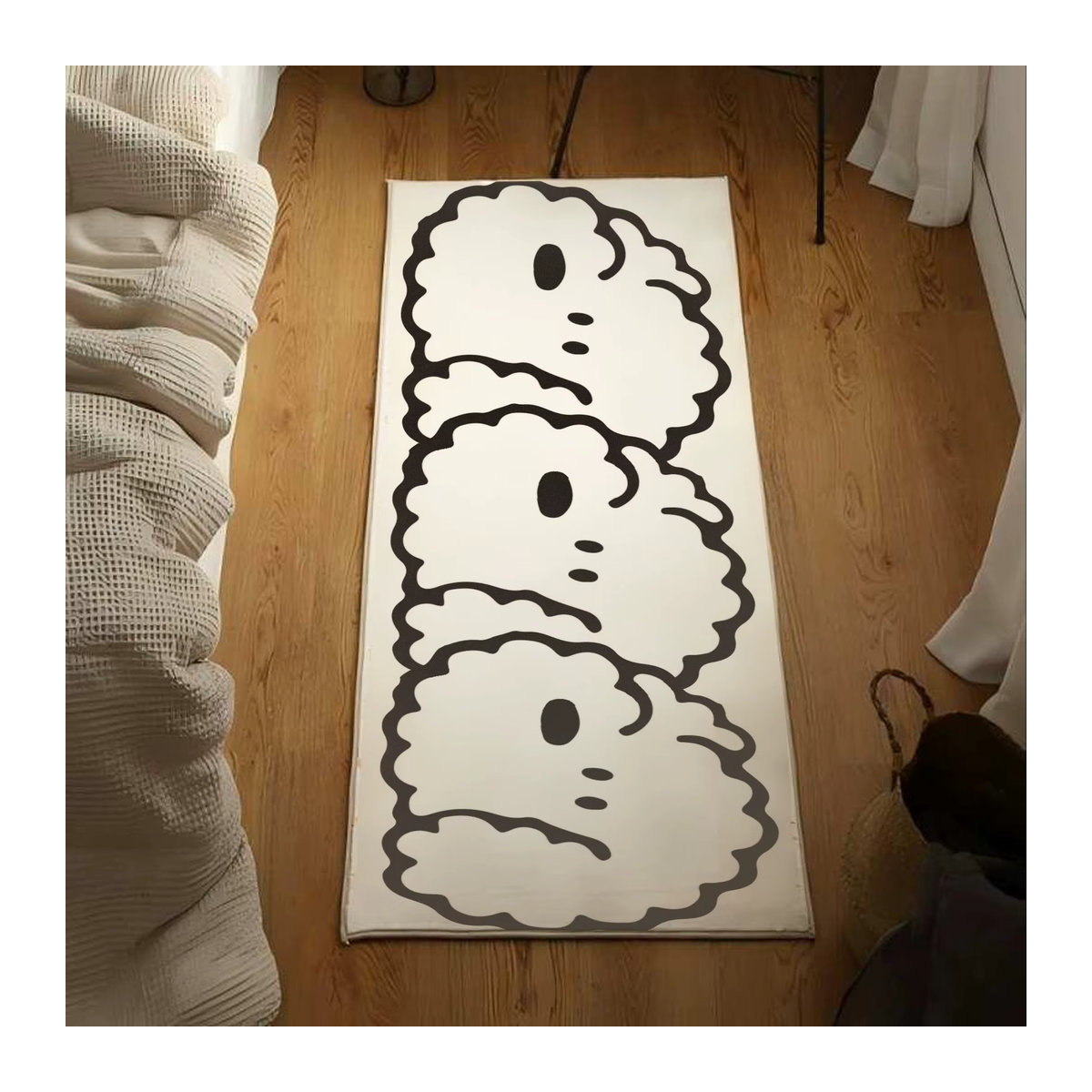 VIKAMA Hund Plüschteppich in Weiß für Wohnzimmer und Schlafzimmer - Bild 2