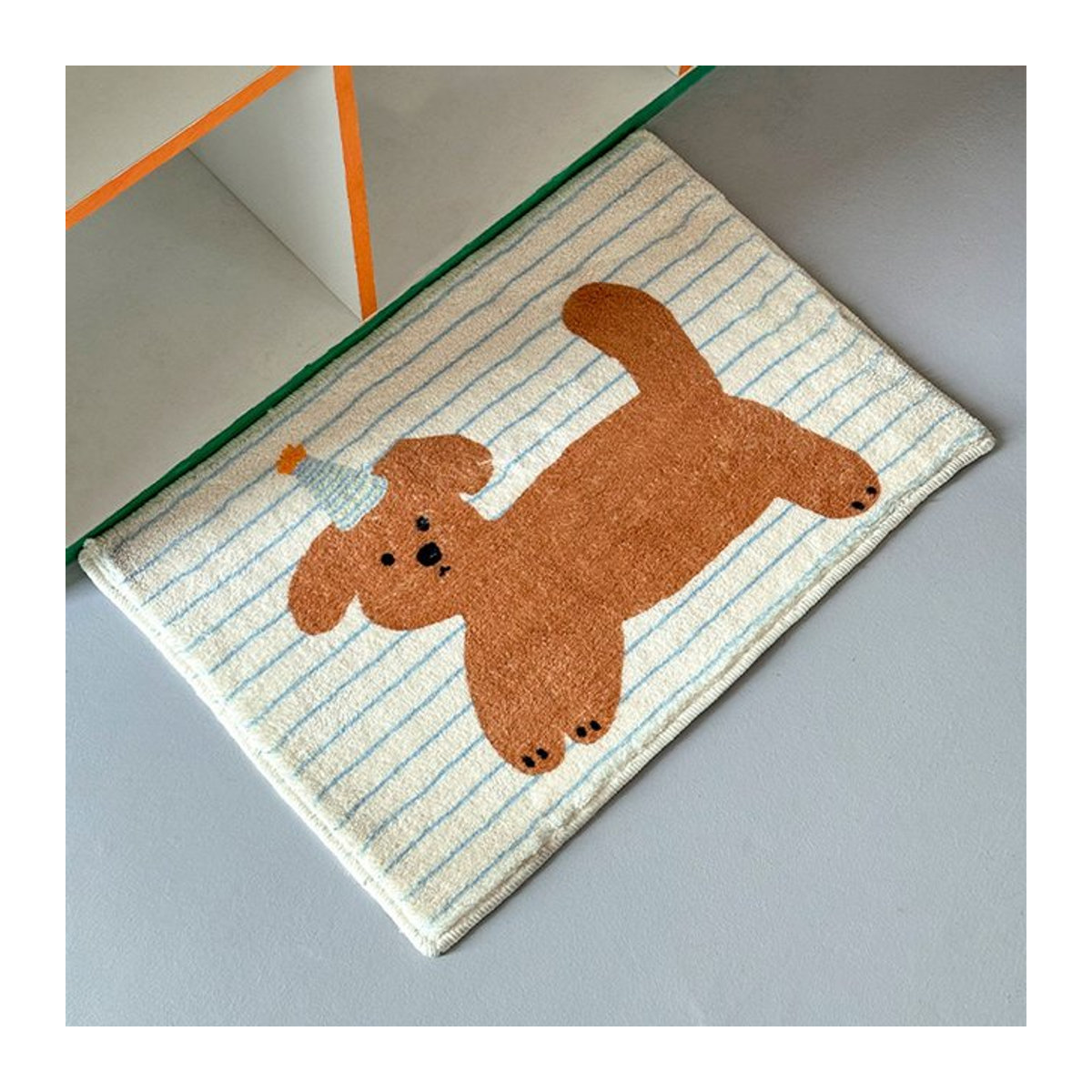 VIKAMA Hund Teppich mit Cartoon-Design, mehrfarbig, waschbare Fußmatte für Eingangsbereich und Badezimmer - Bild 1