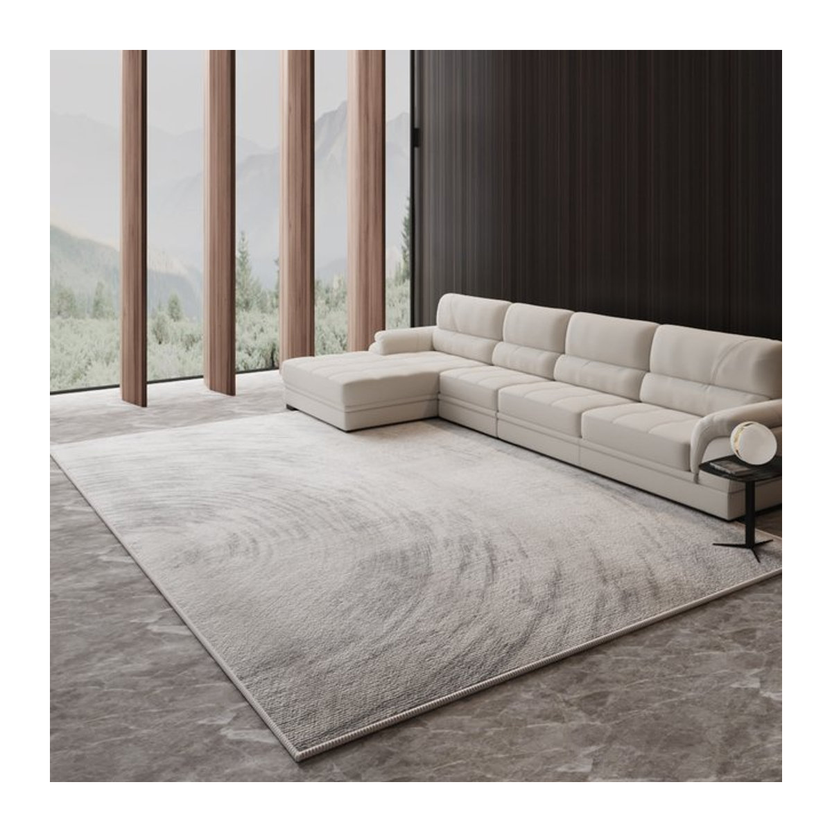 VIKAMA Italienischer minimalistischer Teppich in Grau für Wohnzimmer und Schlafzimmer - Bild 1