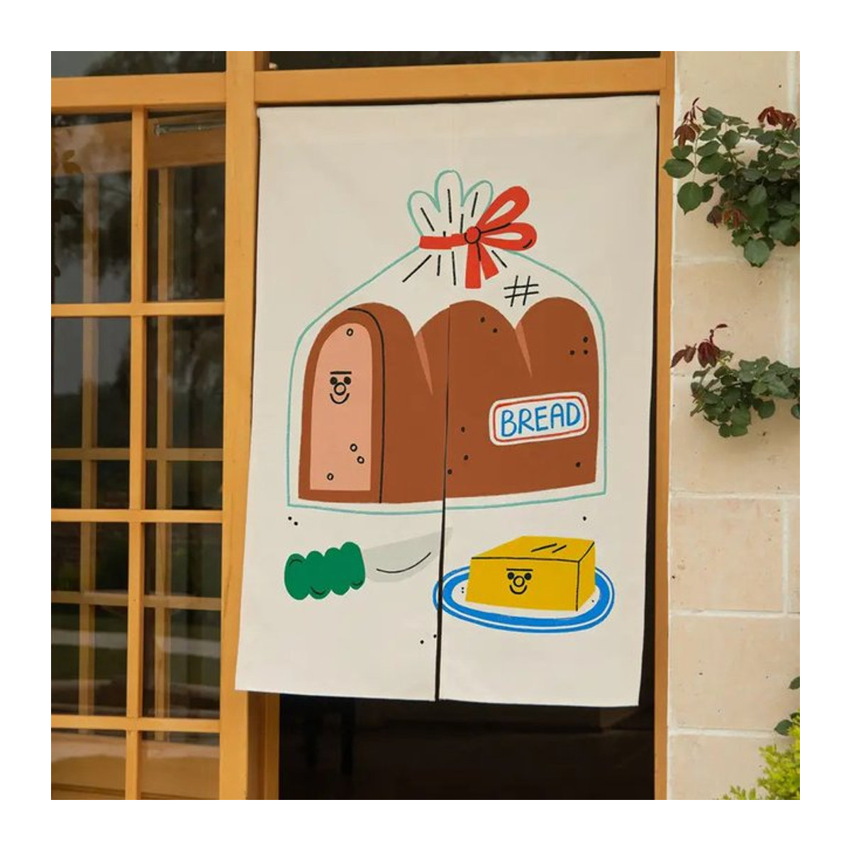 VIKAMA Japanischer Cartoon-Brot-Türvorhang für Küche und Restaurant in Weiß - Bild 1
