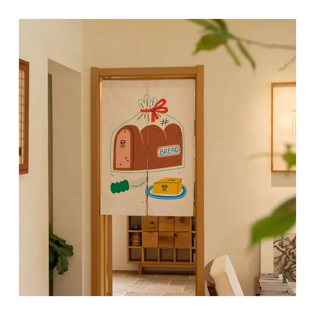 VIKAMA Japanischer Cartoon-Brot-Türvorhang für Küche und Restaurant in Weiß - Bild 2