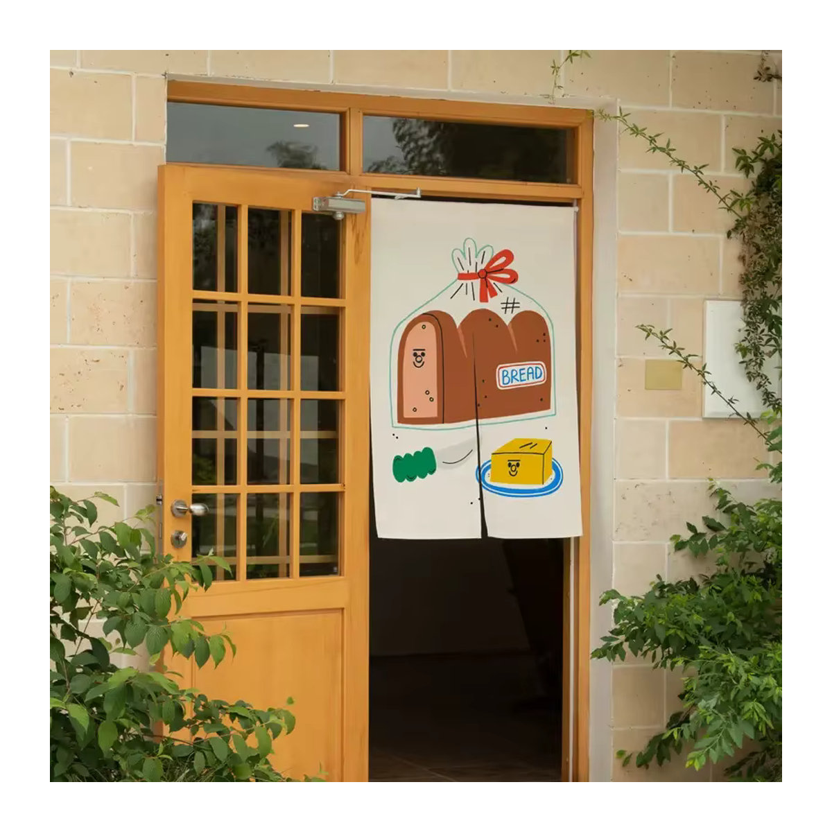 VIKAMA Japanischer Cartoon-Brot-Türvorhang für Küche und Restaurant in Weiß - Bild 3