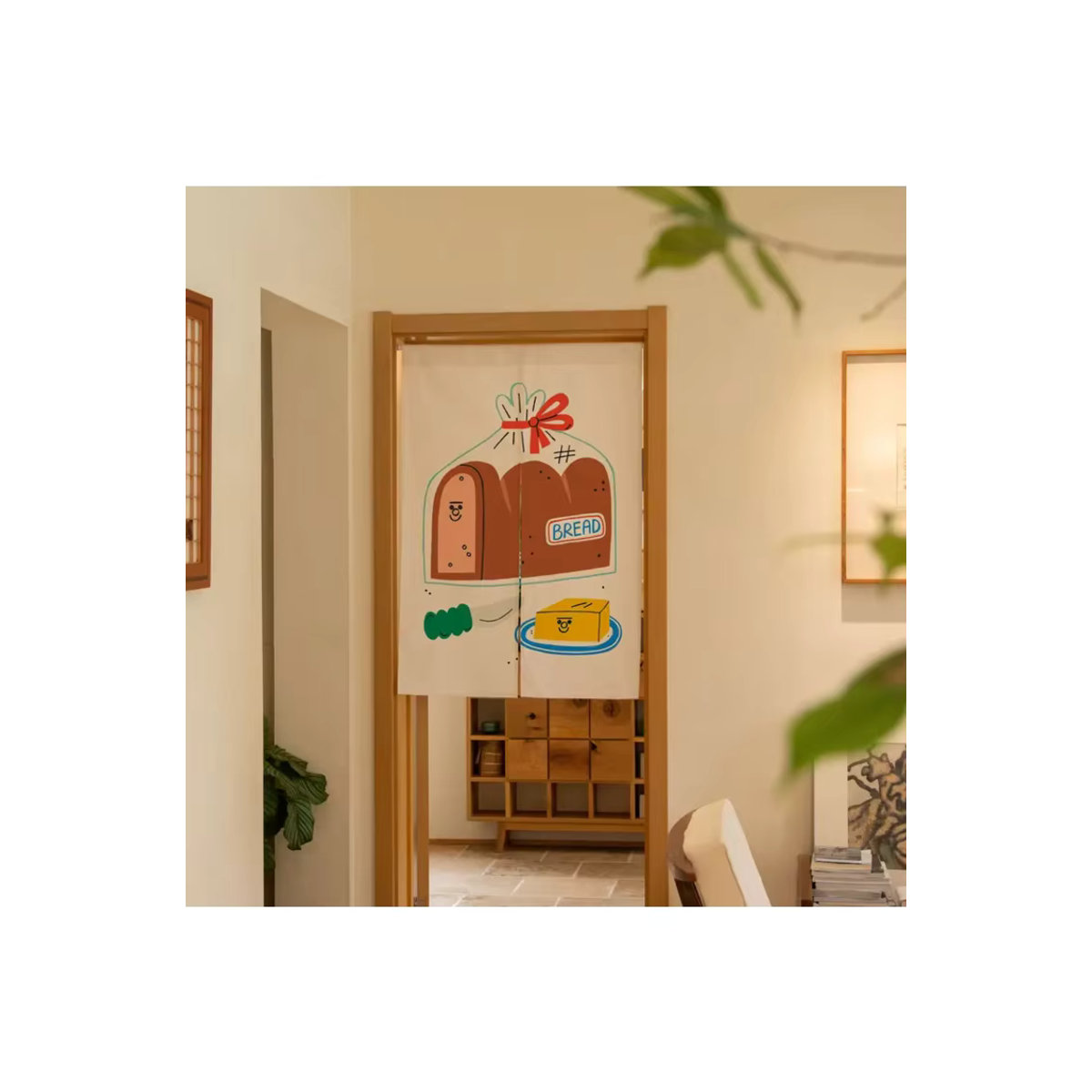VIKAMA Japanischer Cartoon-Brot-Türvorhang für Küche und Restaurant in Weiß - Bild 6