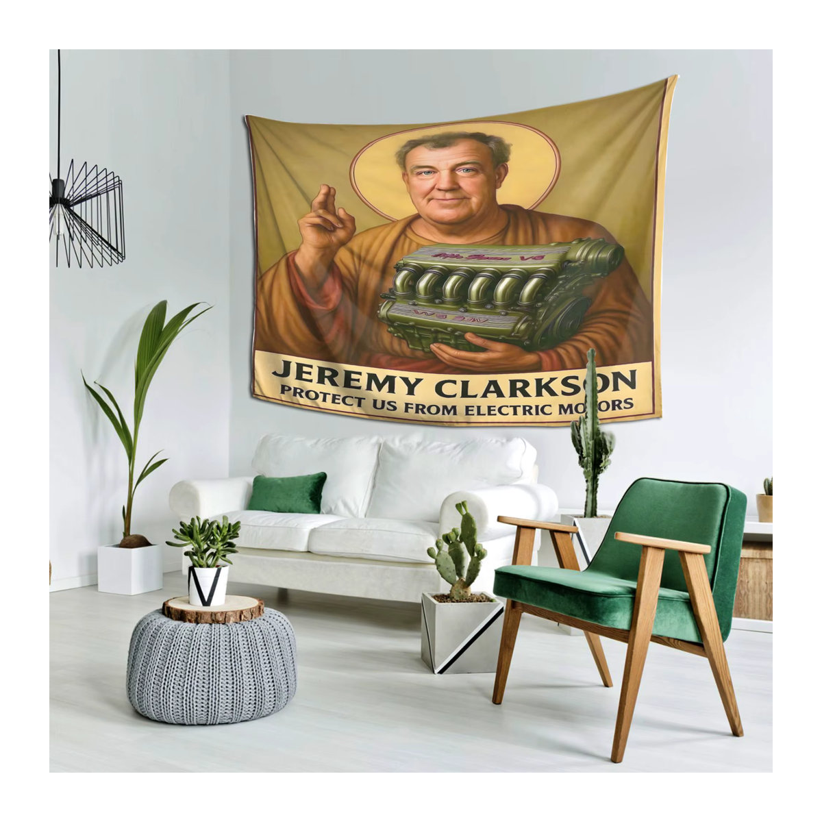 VIKAMA Jeremy Clarkson Fun Declaration Wandteppich, mehrfarbiges Textil-Wandbild für Auto-Enthusiasten, B/H: 60 x 40 cm - Bild 2