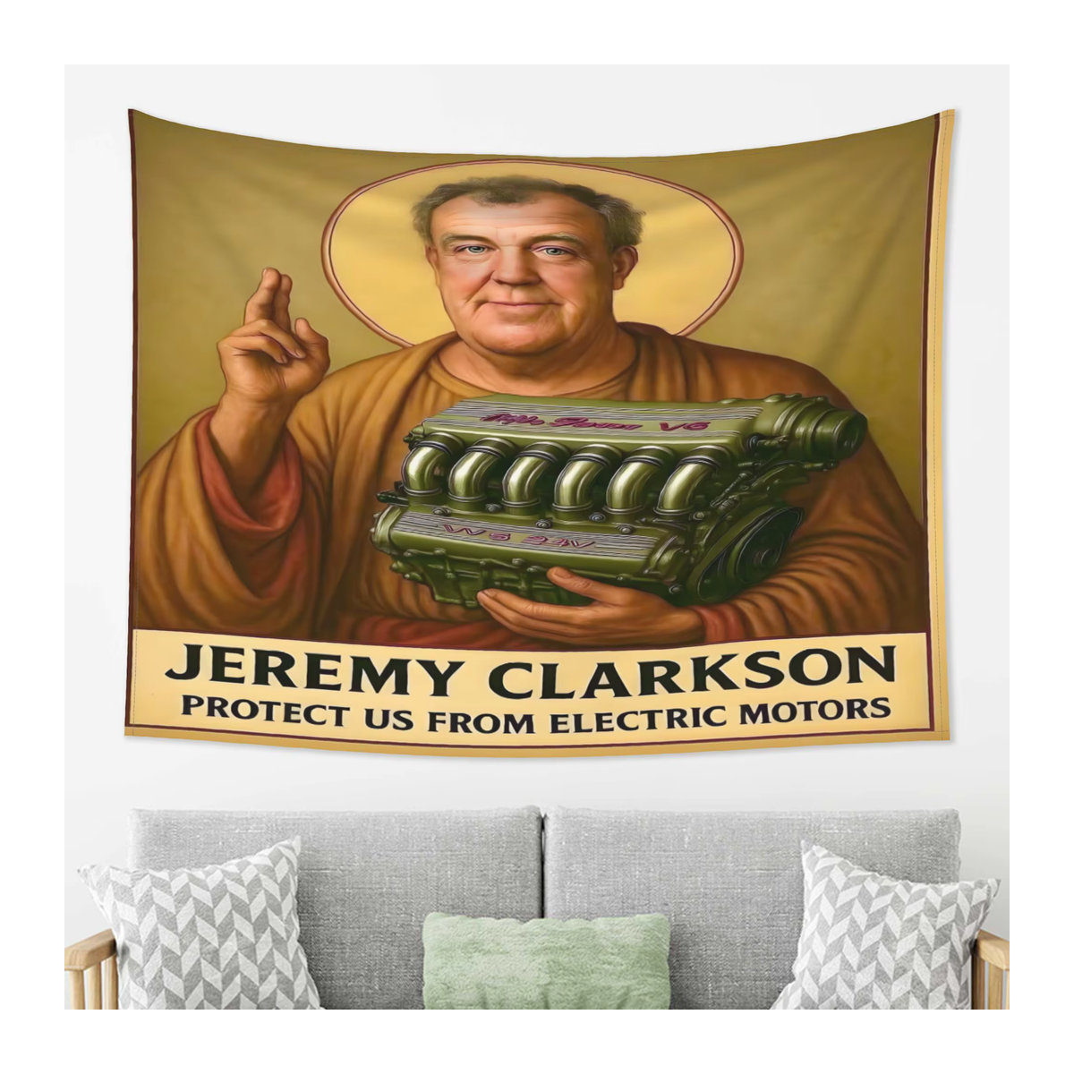 VIKAMA Jeremy Clarkson Fun Declaration Wandteppich, mehrfarbiges Textil-Wandbild für Auto-Enthusiasten, B/H: 60 x 40 cm - Bild 4