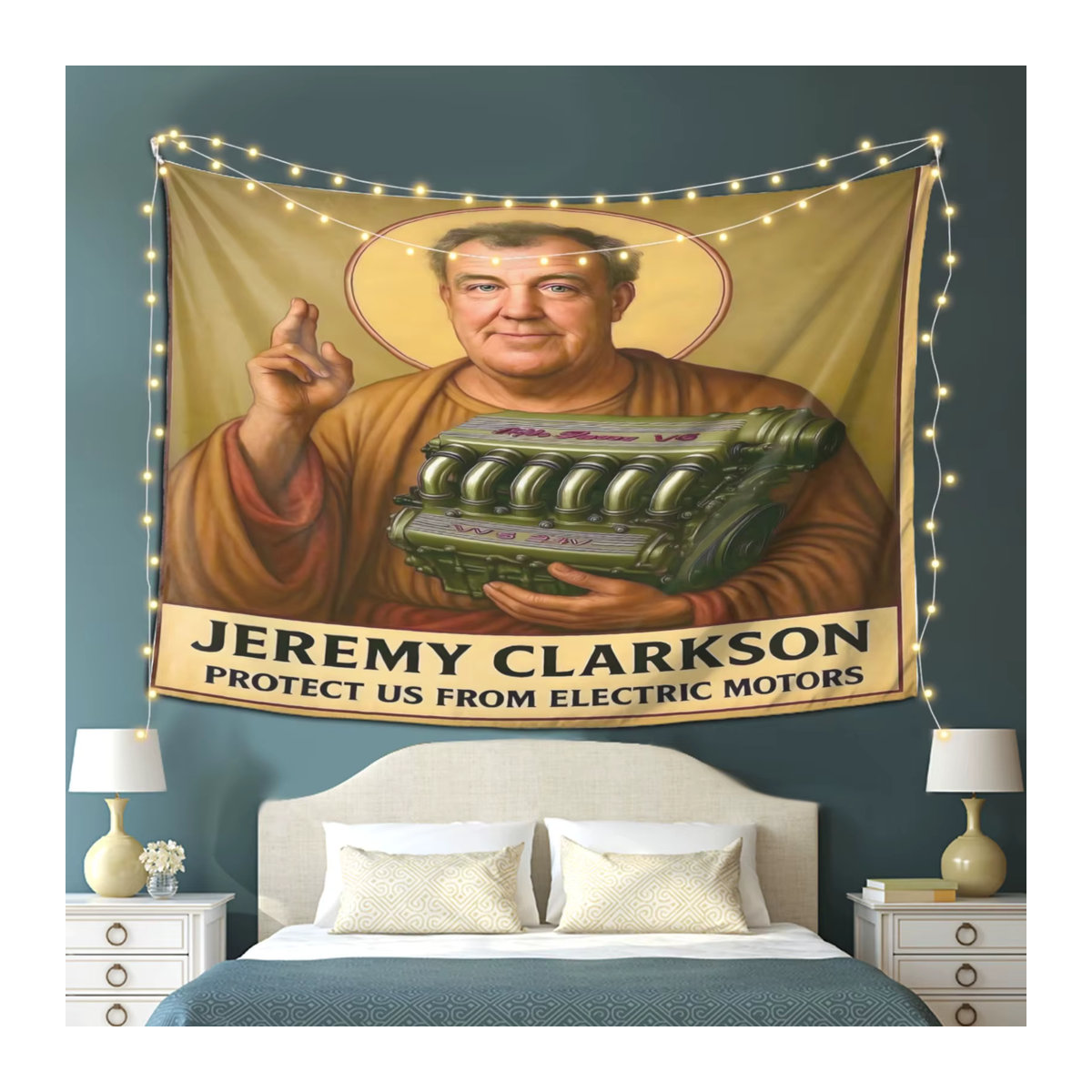 VIKAMA Jeremy Clarkson Fun Declaration Wandteppich, mehrfarbiges Textil-Wandbild für Auto-Enthusiasten, B/H: 60 x 40 cm - Bild 5