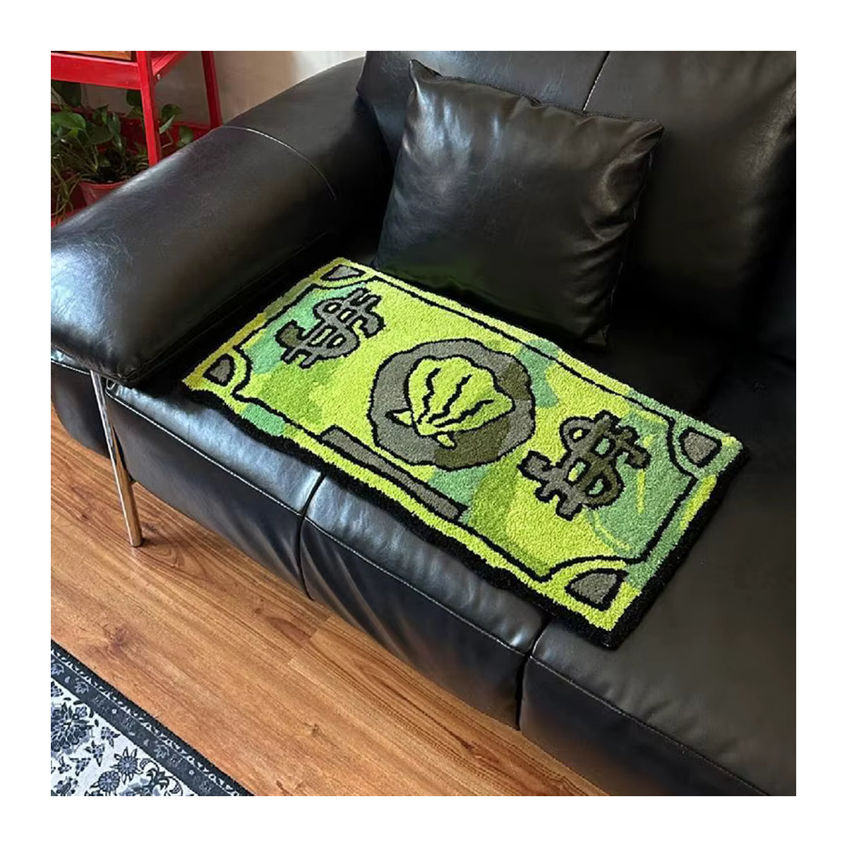 VIKAMA Kaschmir-Teppich Münz-Kunst Design, mehrfarbig, rutschfest und saugfähig für Badezimmer oder Schlafzimmer - Bild 2