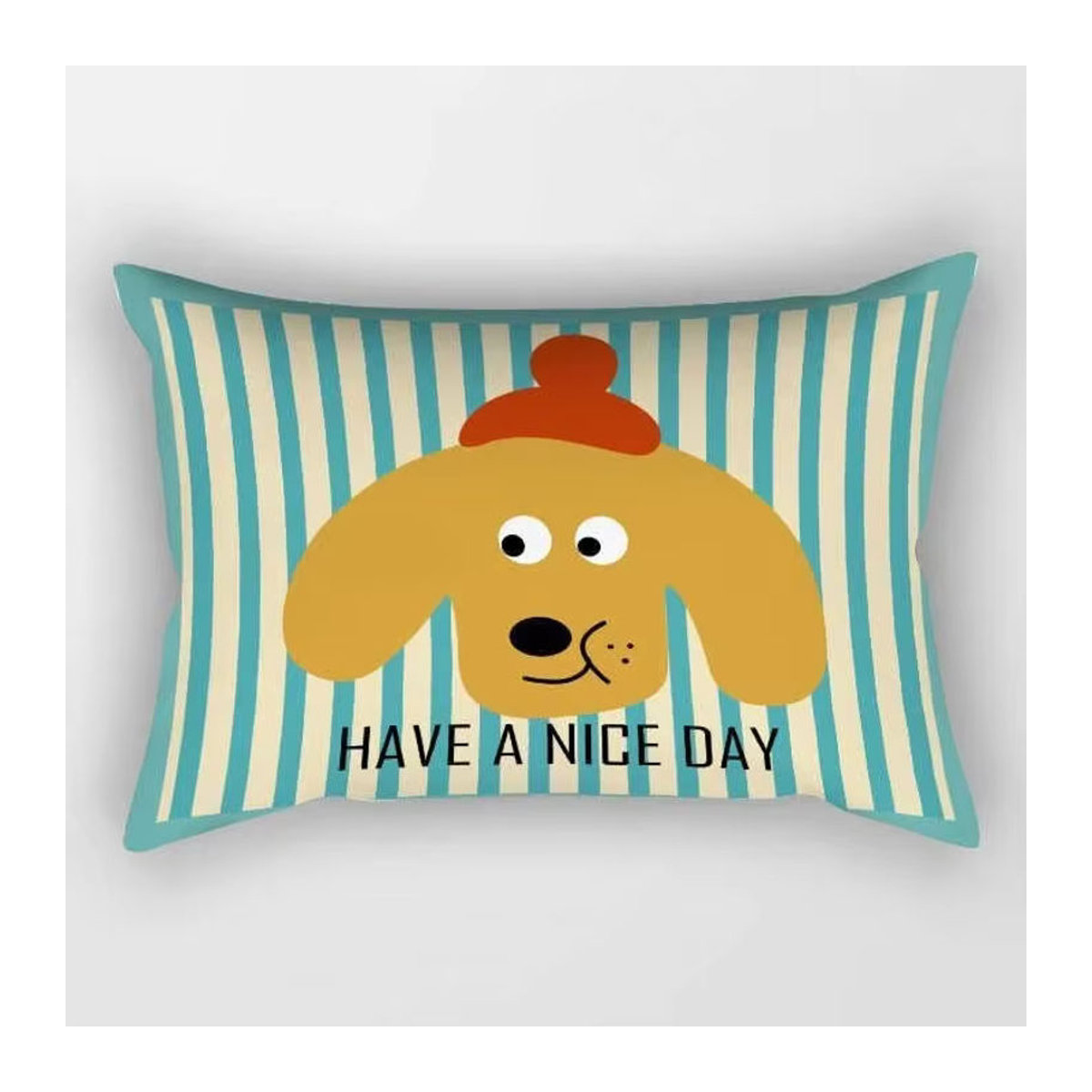 VIKAMA Kissenbezug mit buntem Cartoon-Tier-Print und Streifen, mehrfarbig, Kissenhülle für Sofa und Wohnzimmer - Bild 3