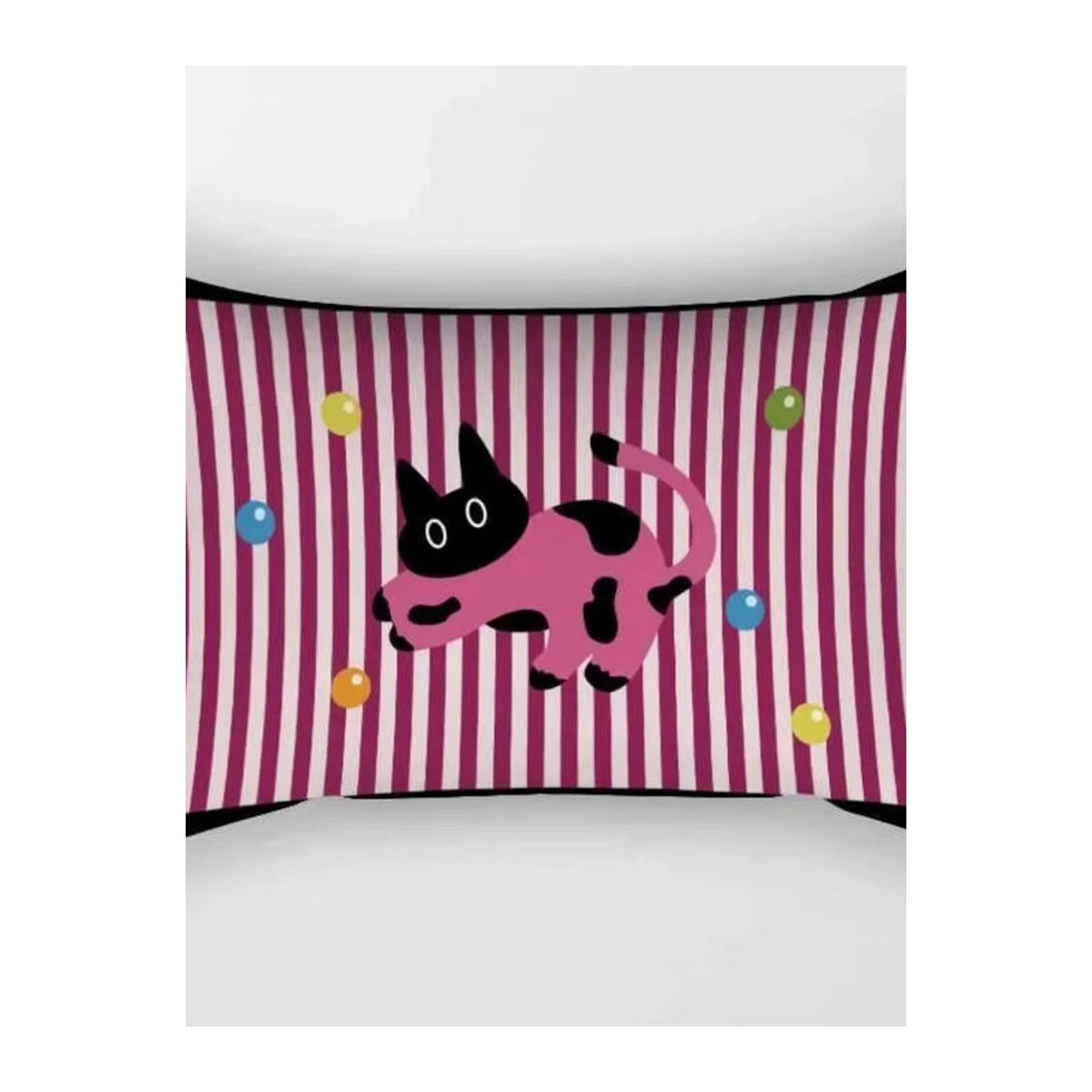 VIKAMA Kissenbezug mit buntem Cartoon-Tier-Print und Streifen, mehrfarbig, Kissenhülle für Sofa und Wohnzimmer - Bild 5