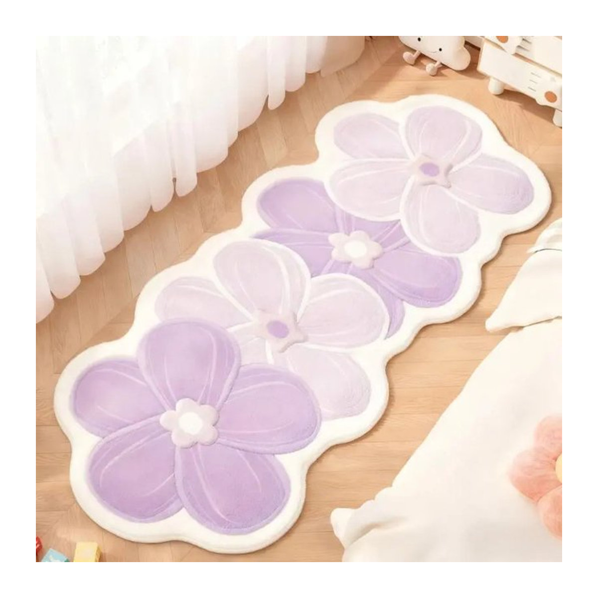VIKAMA Koreanischer Teppich in Creme, weich und komfortabel für Wohnzimmer oder Schlafzimmer - Bild 1
