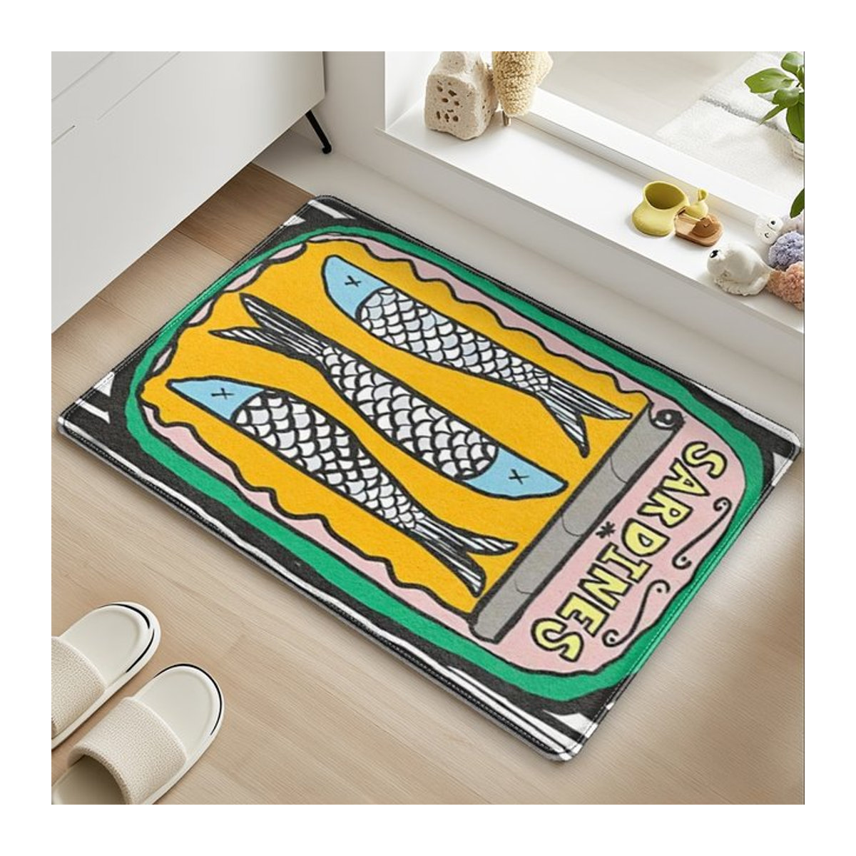 VIKAMA Kreativer Teppich mit Fisch-Motiv, mehrfarbig, weiche Fußmatte für Wohnzimmer, Küche oder Badezimmer - Bild 1