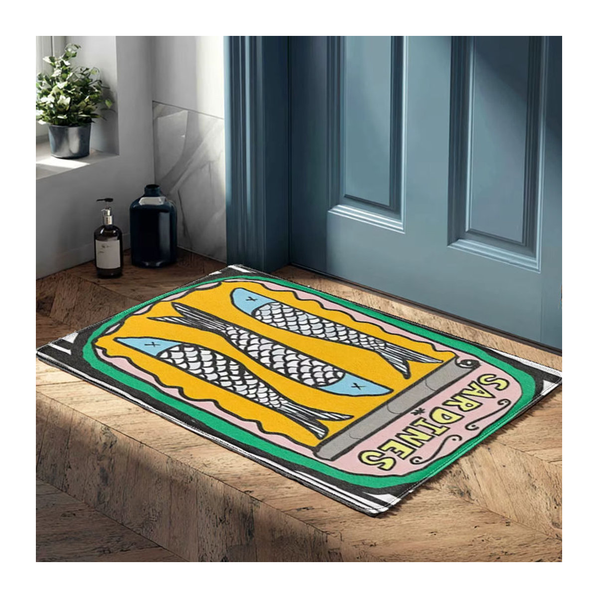VIKAMA Kreativer Teppich mit Fisch-Motiv, mehrfarbig, weiche Fußmatte für Wohnzimmer, Küche oder Badezimmer - Bild 3