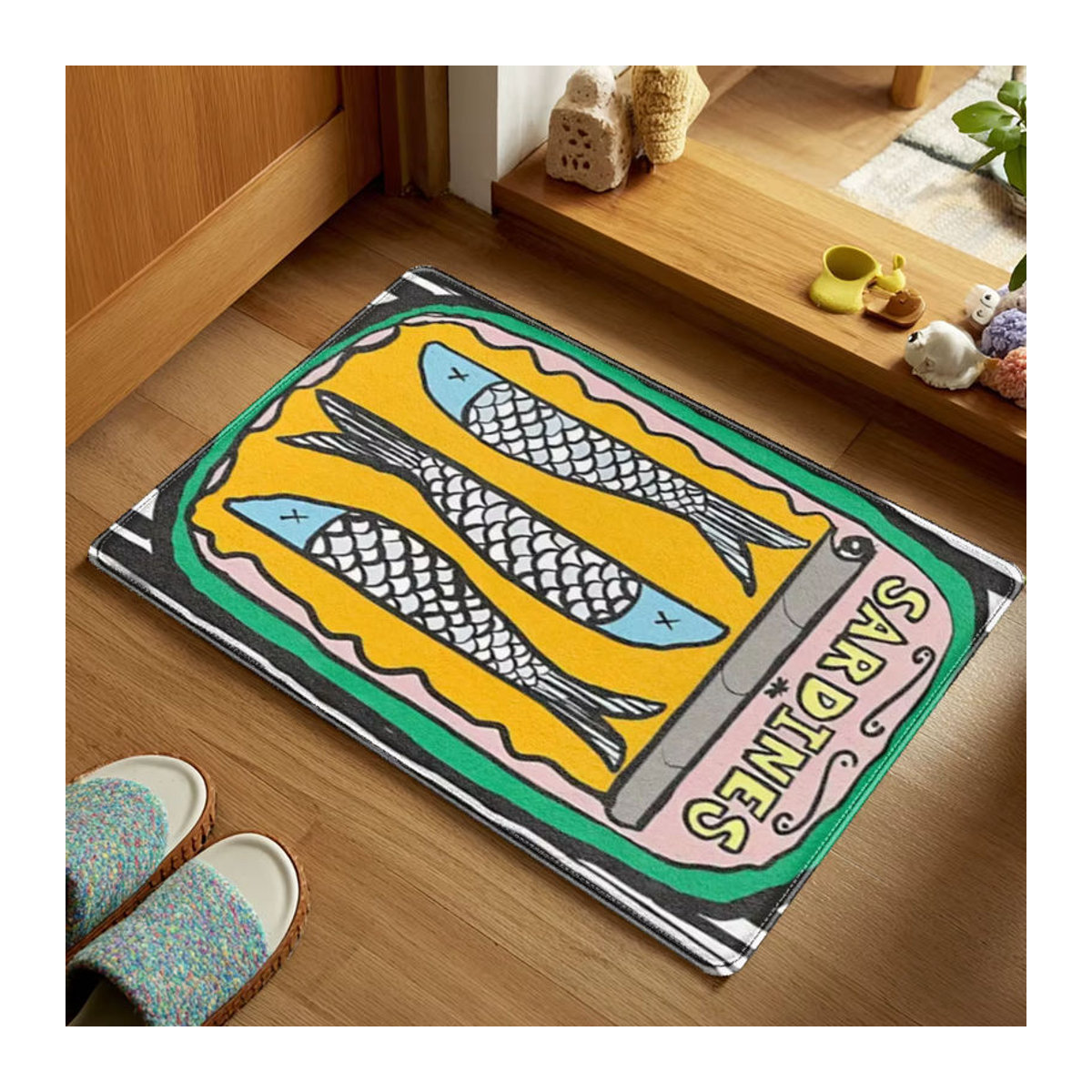 VIKAMA Kreativer Teppich mit Fisch-Motiv, mehrfarbig, weiche Fußmatte für Wohnzimmer, Küche oder Badezimmer - Bild 4