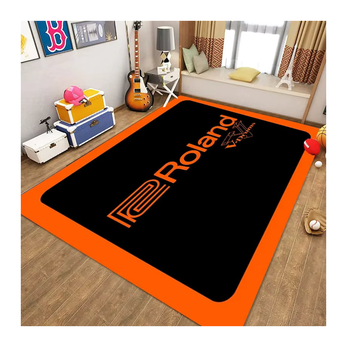 VIKAMA Kristall-Samt-Teppich für das Wohnzimmer, schmutzabweisend und schalldämmend, Schwarz - Bild 1