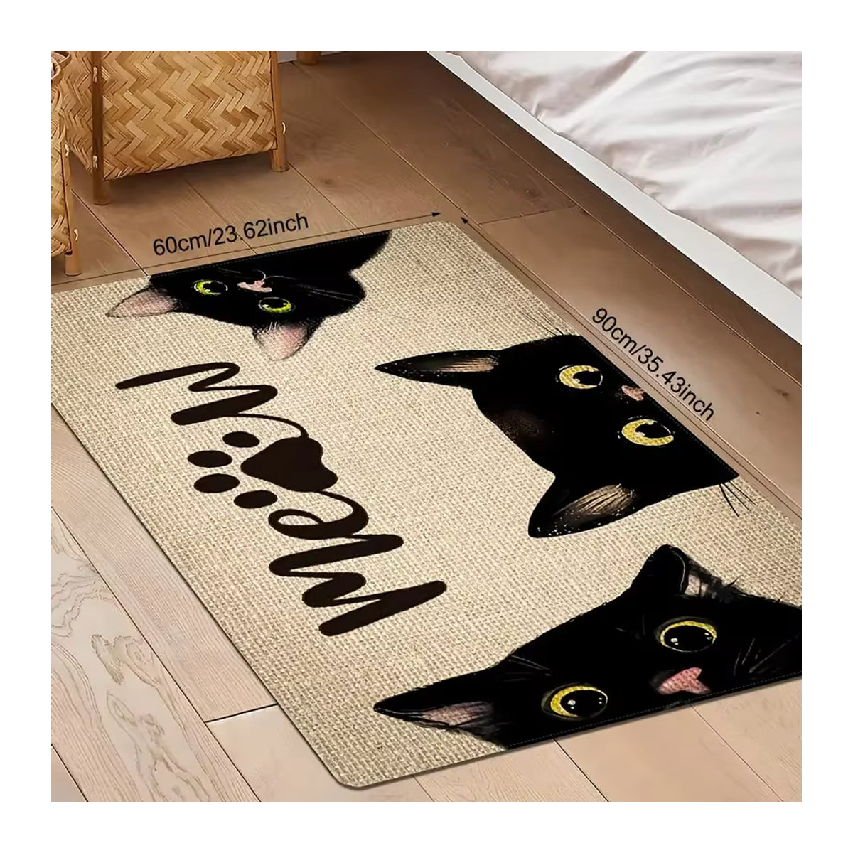 VIKAMA Kristall Samt Teppich für Schlafzimmer und Wohnzimmer, rutschfest und schmutzabweisend, B/H: 40 x 60 cm oder 50 x 80 cm - Bild 2