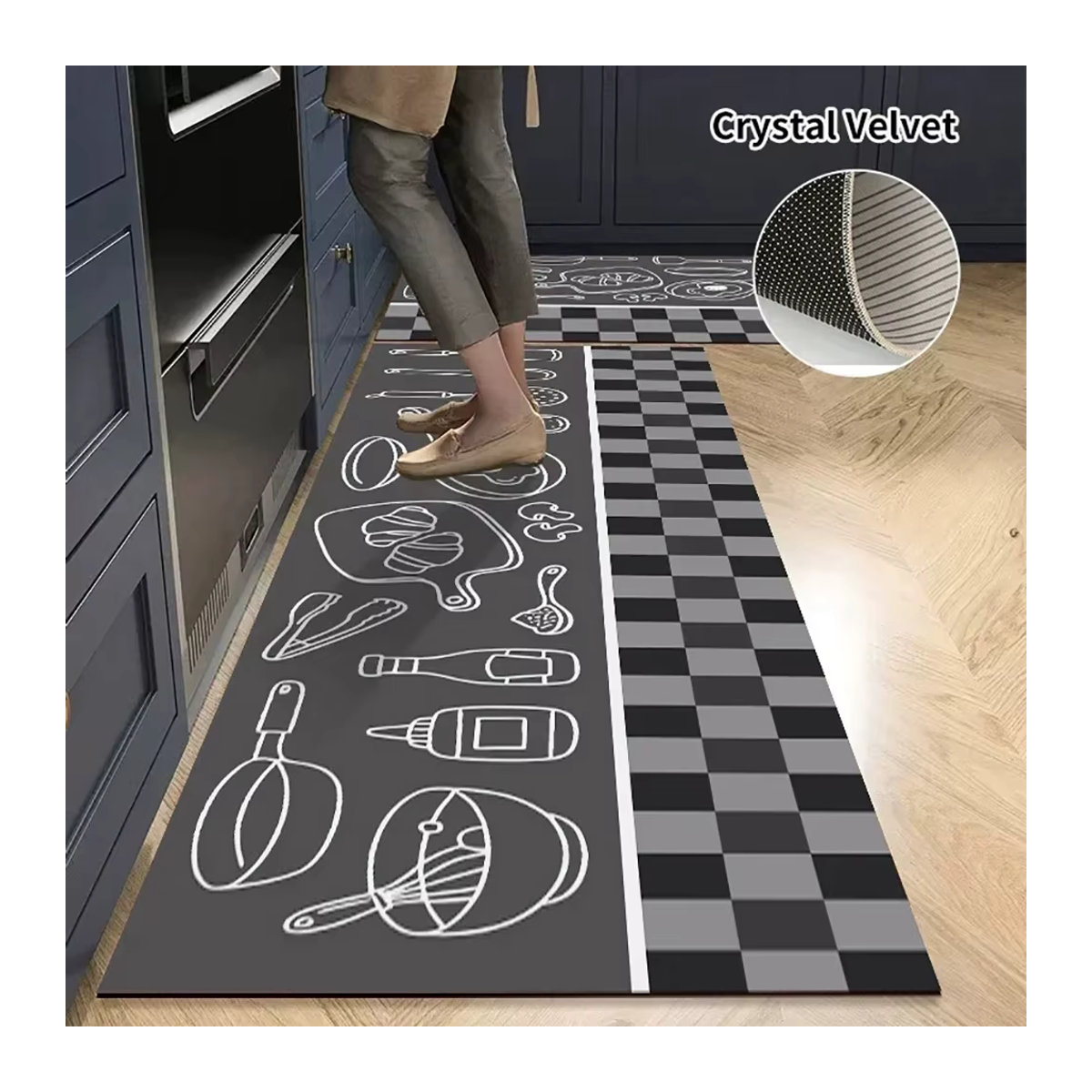 VIKAMA Küchenbodenmatte mehrfarbig mit Print für Wohnzimmer, Schlafzimmer und Flur - Bild 4