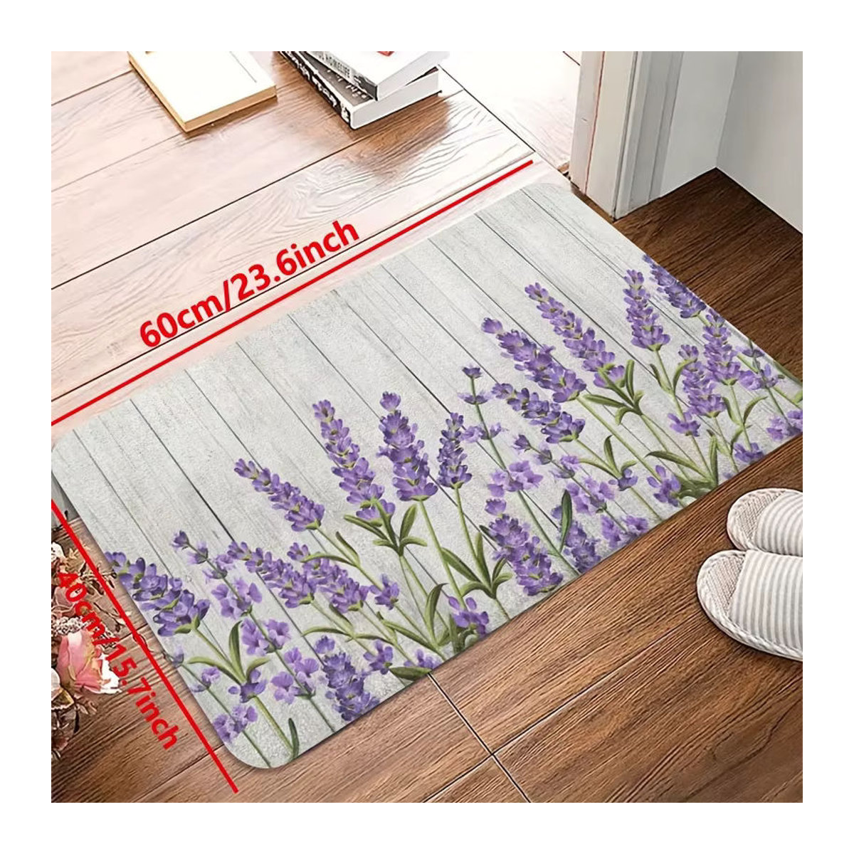 VIKAMA Küchenmatte mit Blumenmuster in Lila für Küche, Badezimmer und Waschküche - Bild 5