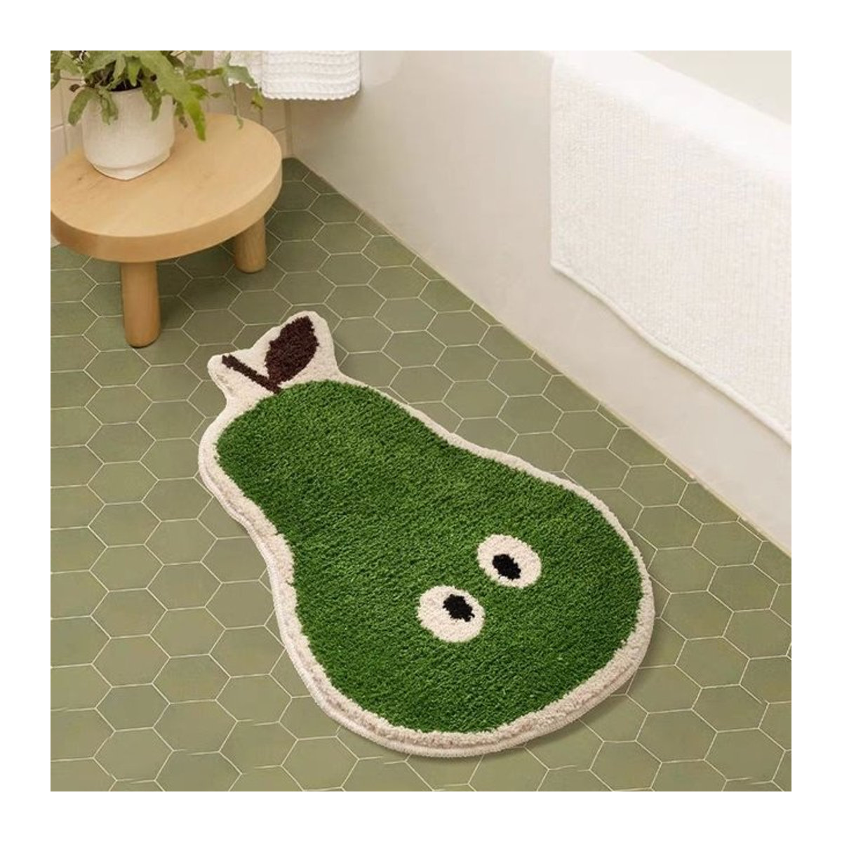 VIKAMA Kunstkaschmir Fußmatte in Grün für Wohnzimmer, Küche oder Badezimmer - Bild 1
