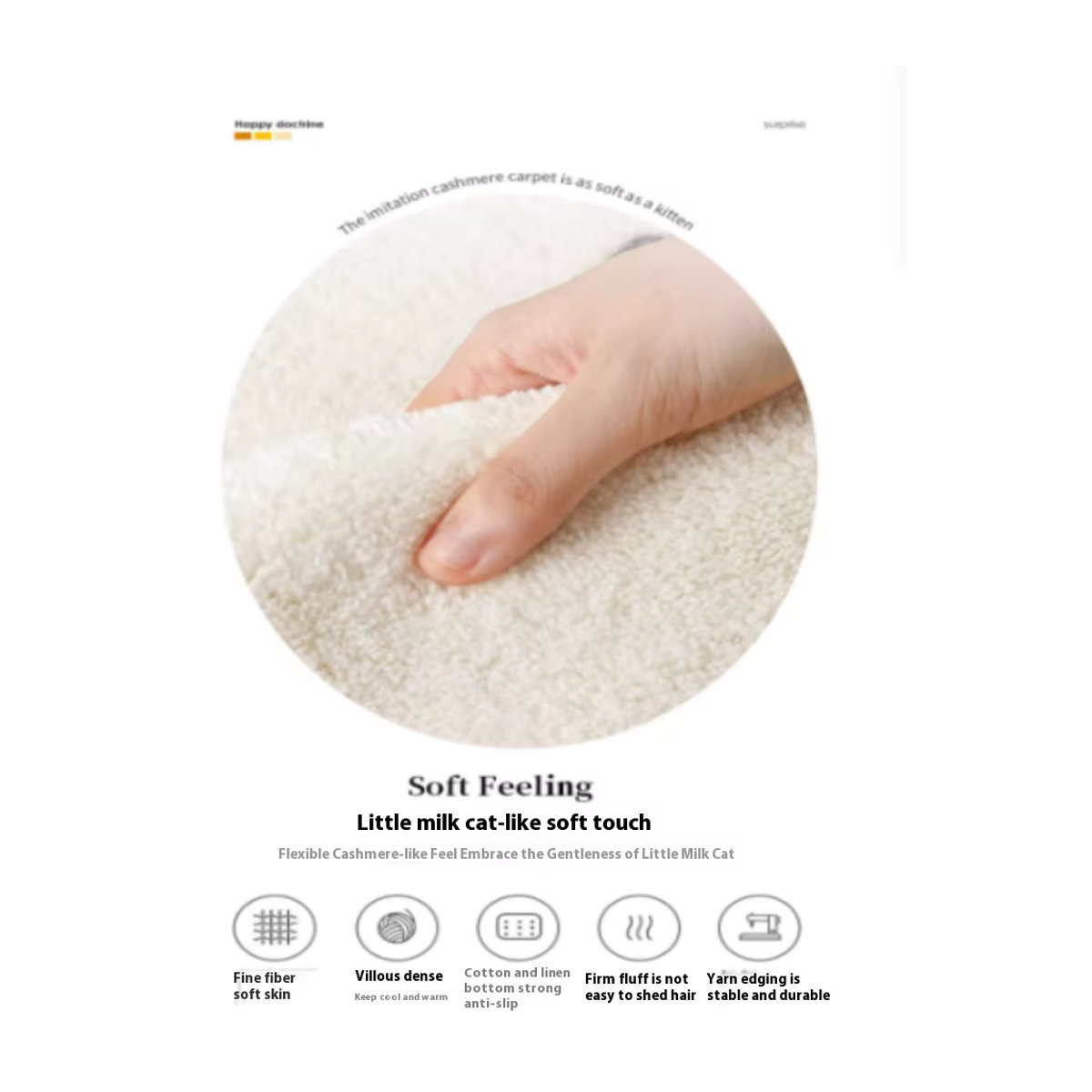VIKAMA Kunstkaschmir Fußmatte in Grün für Wohnzimmer, Küche oder Badezimmer - Bild 2