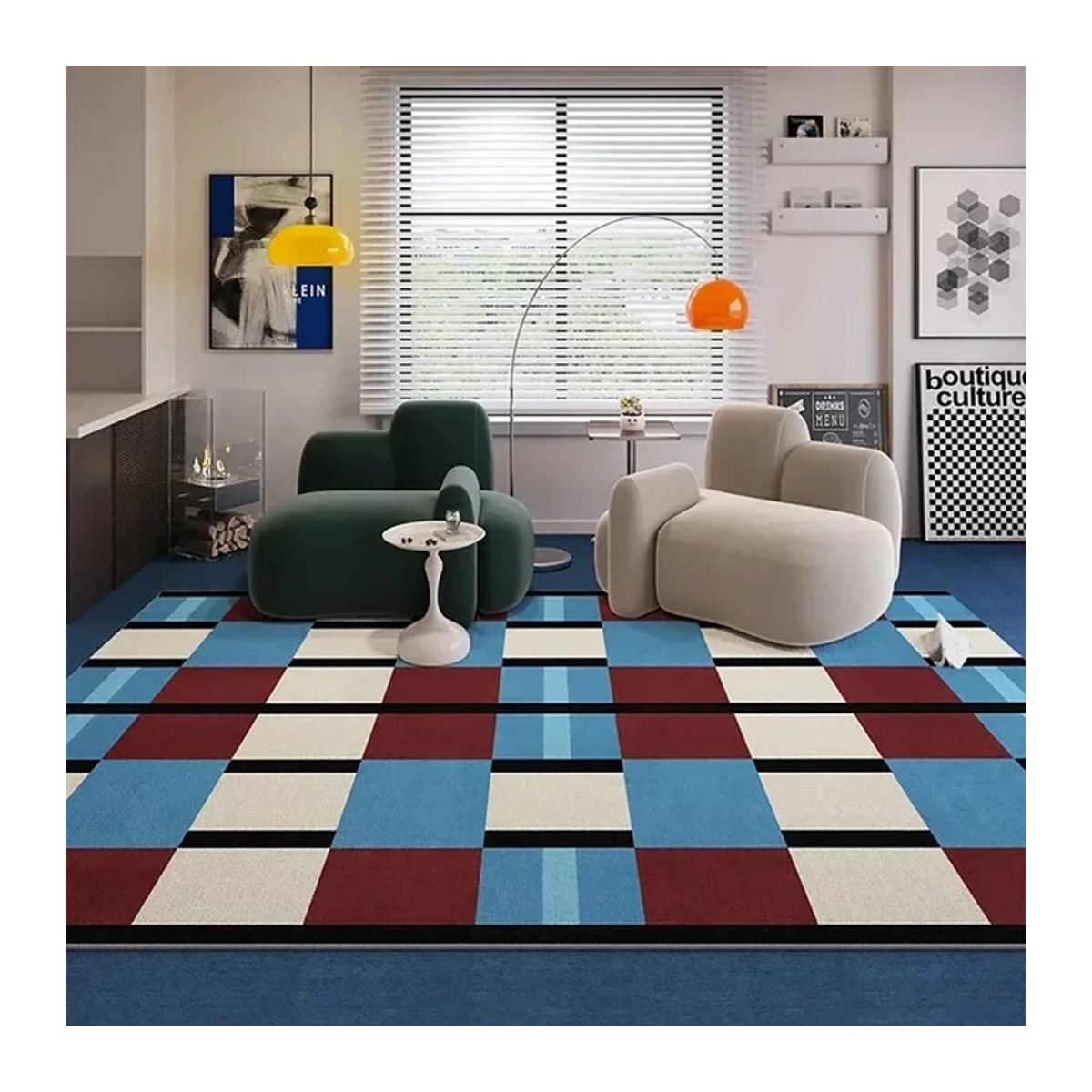 VIKAMA Künstlerischer Kreativ-Flanellteppich in Mehrfarbig als rutschfeste Matte für Wohnzimmer oder Kinderzimmer - Bild 1