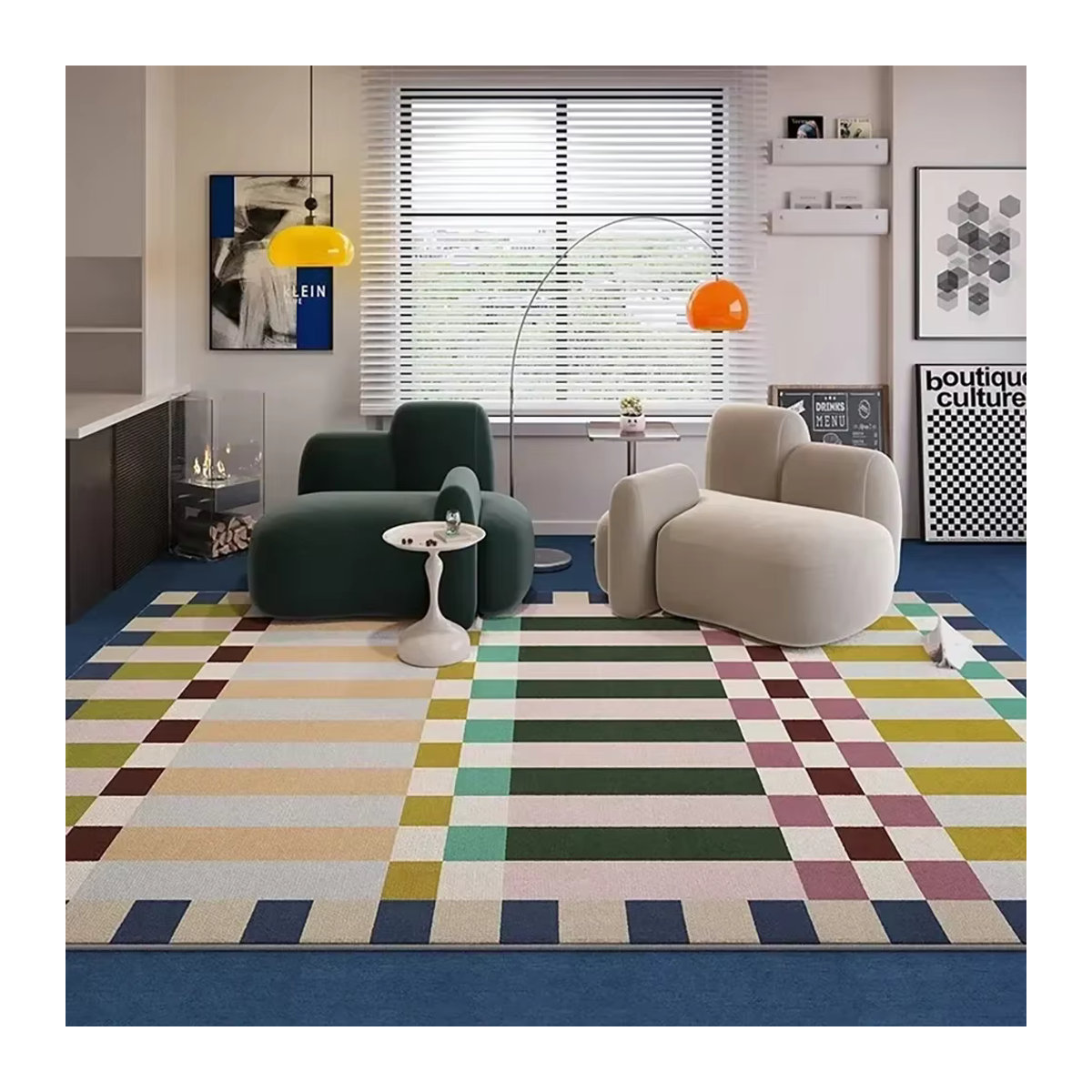 VIKAMA Künstlerischer Kreativ-Flanellteppich in Mehrfarbig als rutschfeste Matte für Wohnzimmer oder Kinderzimmer - Bild 2