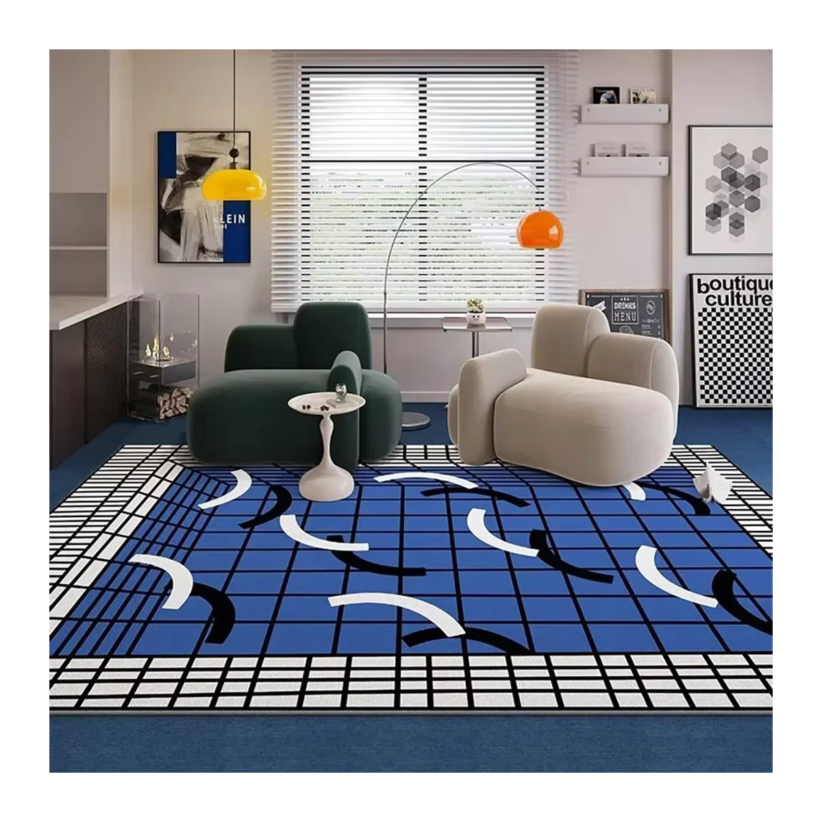 VIKAMA Künstlerischer Kreativ-Flanellteppich in Mehrfarbig als rutschfeste Matte für Wohnzimmer oder Kinderzimmer - Bild 3