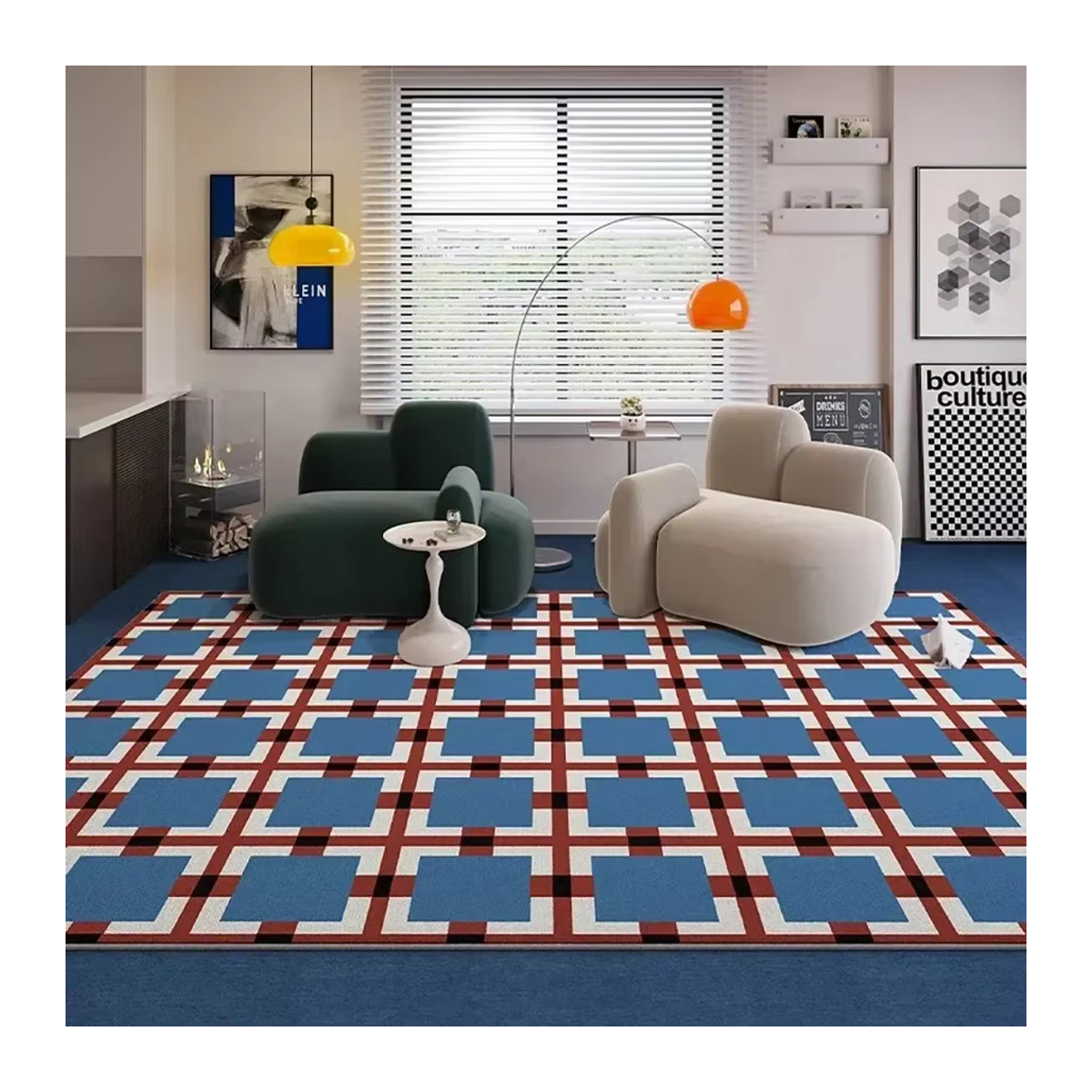 VIKAMA Künstlerischer Kreativ-Flanellteppich in Mehrfarbig als rutschfeste Matte für Wohnzimmer oder Kinderzimmer - Bild 4