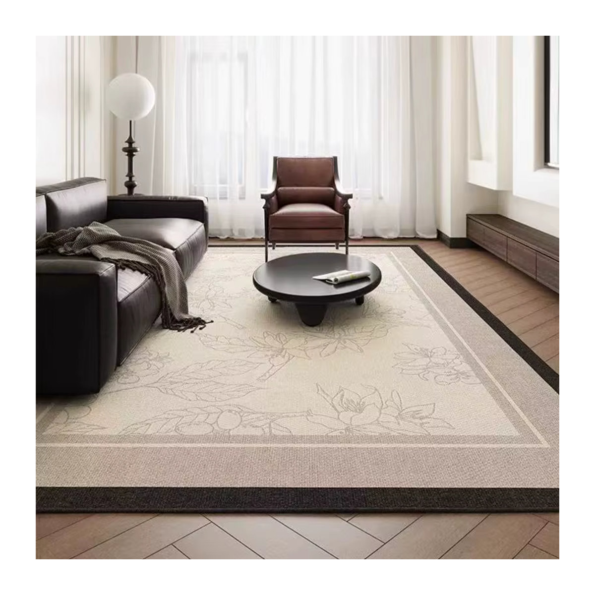 VIKAMA Luxus-Teppich in Weiß, rutschfest und wasserdicht, ideal für Wohnzimmer und Schlafzimmer - Bild 2