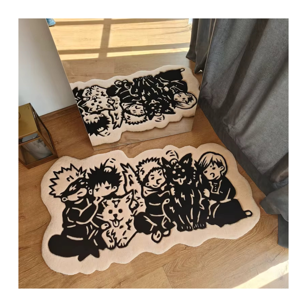 VIKAMA My Hero Academia Anime-Teppich in Schwarz-Weiß-Beige, Tufting-Matte für dein Schlafzimmer oder Gaming-Zimmer - Bild 2