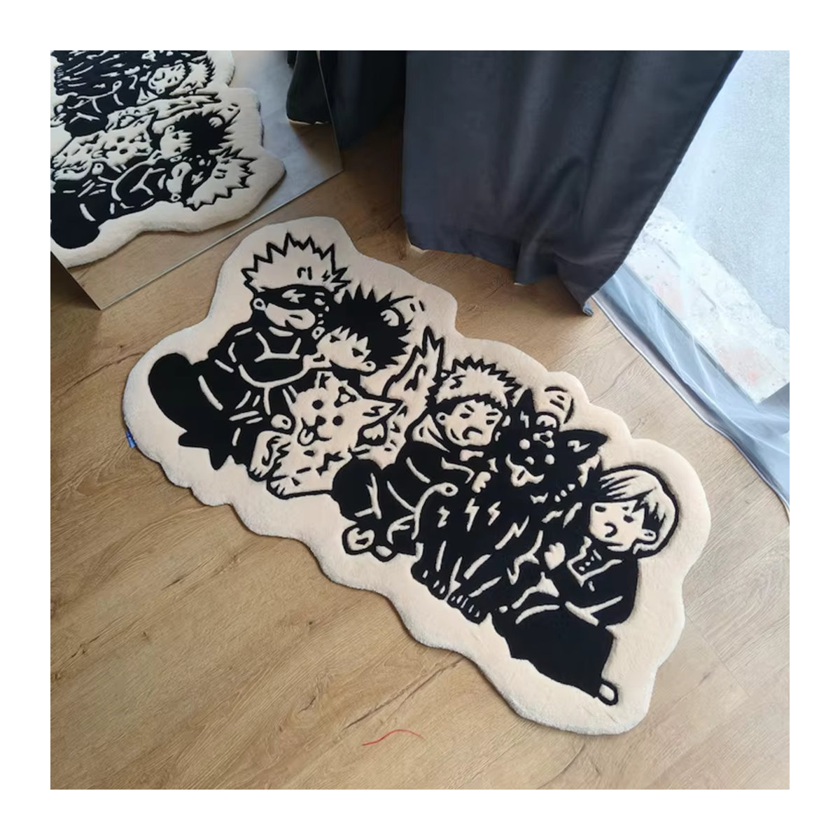VIKAMA My Hero Academia Anime-Teppich in Schwarz-Weiß-Beige, Tufting-Matte für dein Schlafzimmer oder Gaming-Zimmer - Bild 4