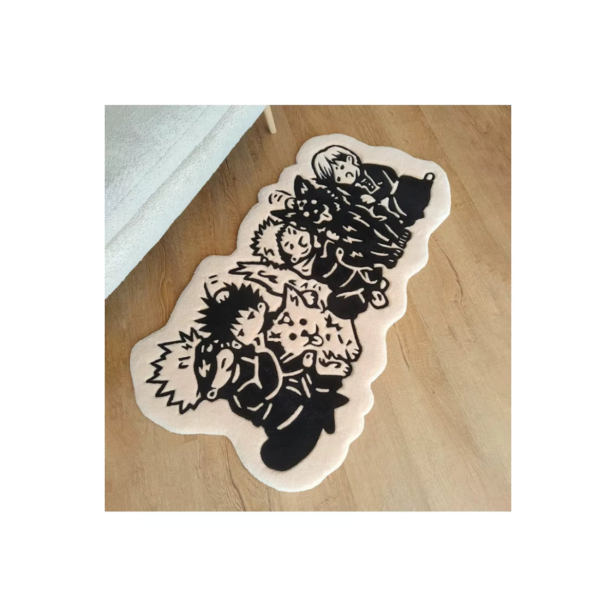 VIKAMA My Hero Academia Anime-Teppich in Schwarz-Weiß-Beige, Tufting-Matte für dein Schlafzimmer oder Gaming-Zimmer - Bild 5