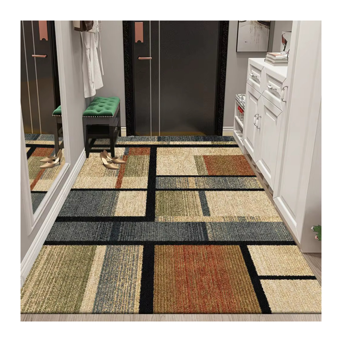 VIKAMA Nordic 3D Stereo Teppich mehrfarbig für Wohnzimmer, Schlafzimmer und Arbeitszimmer rutschfest - Bild 2